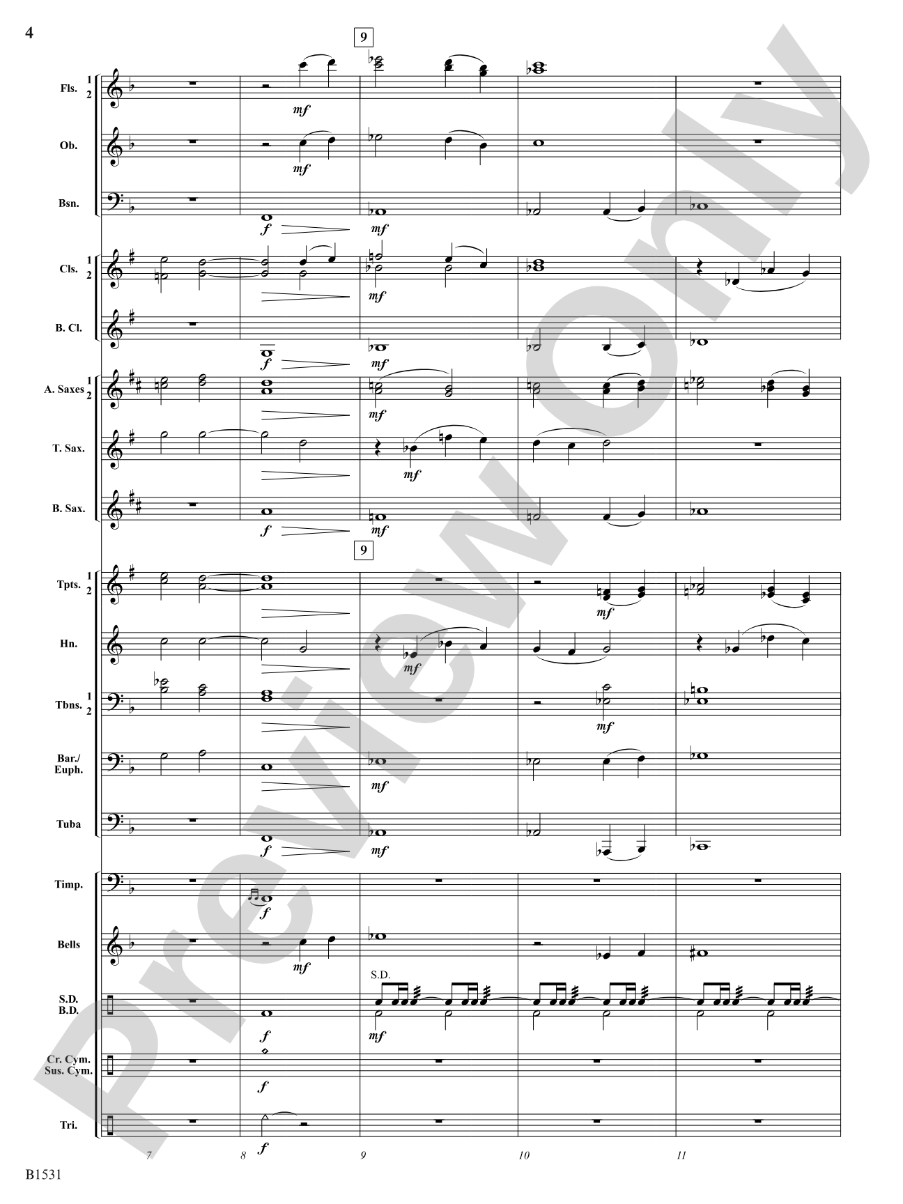Falcon Fanfare: Concert Band Conductor Score & Parts