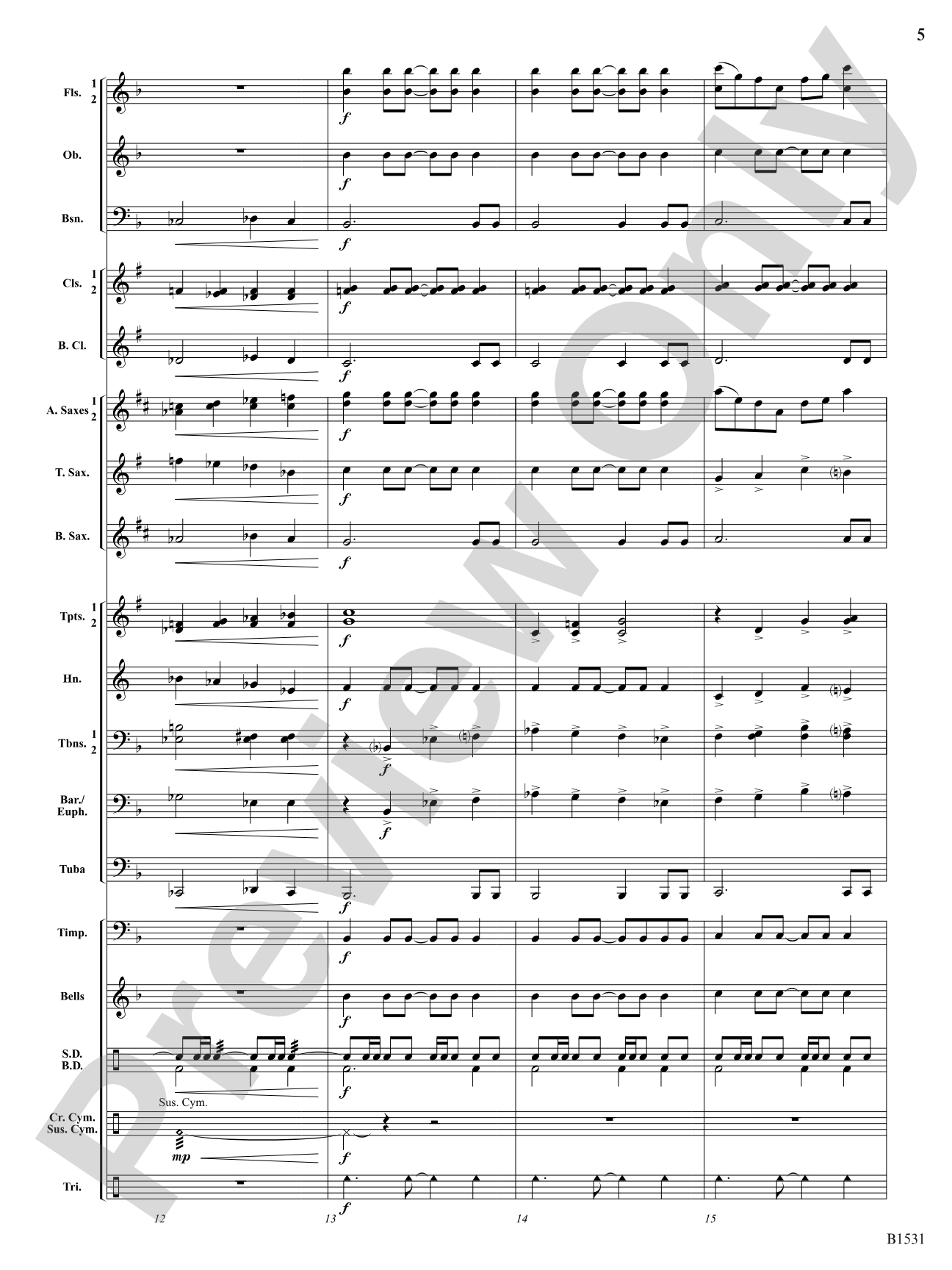 Falcon Fanfare: Concert Band Conductor Score & Parts