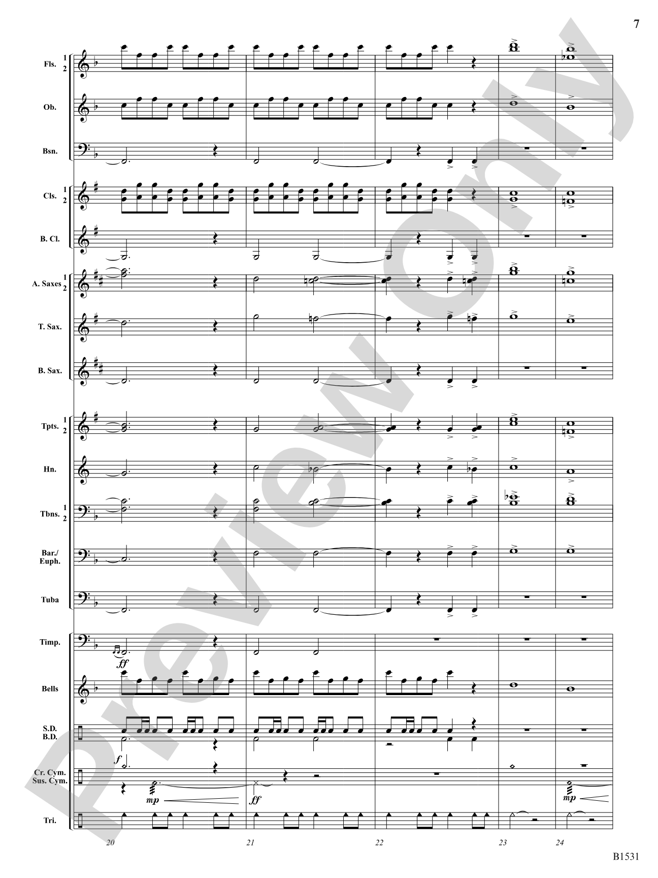 Falcon Fanfare: Concert Band Conductor Score & Parts