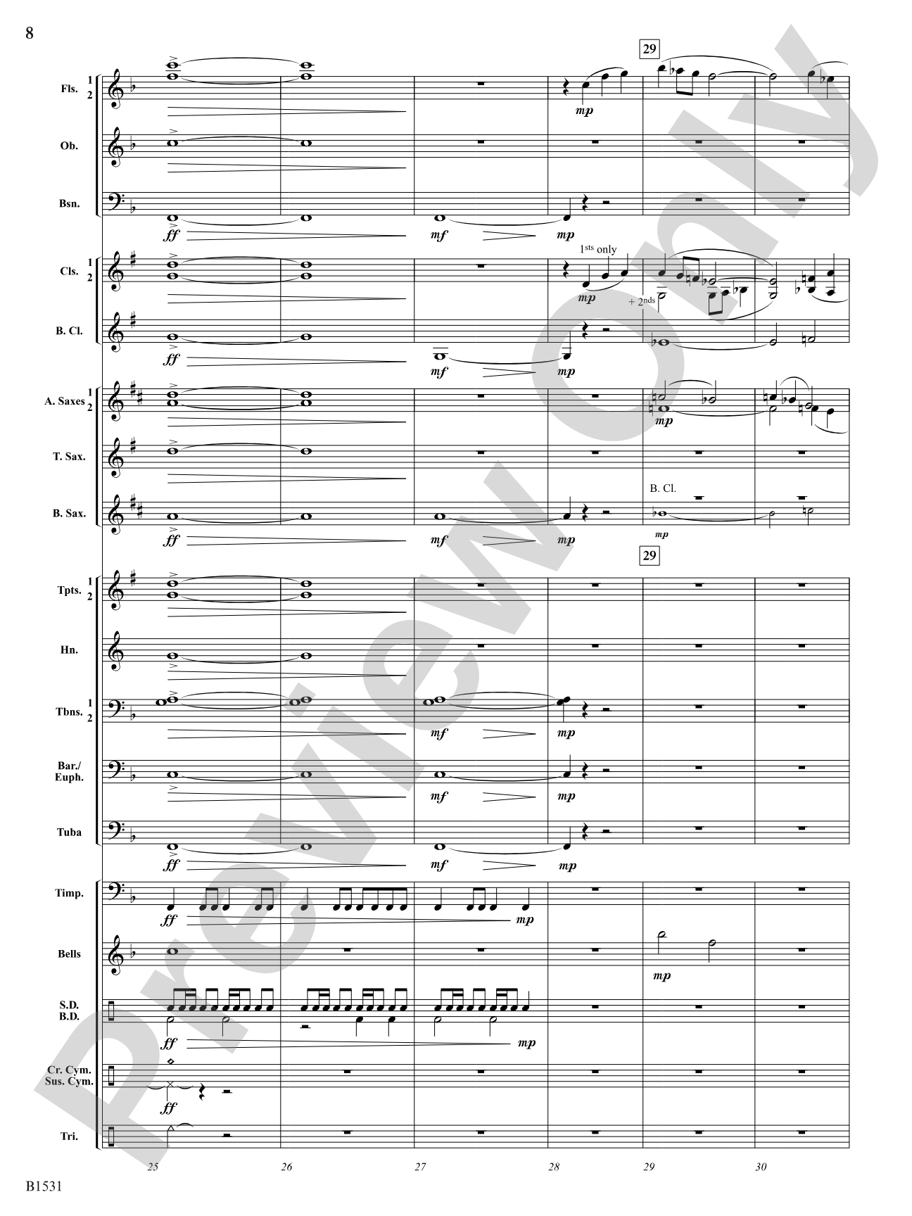 Falcon Fanfare: Concert Band Conductor Score & Parts