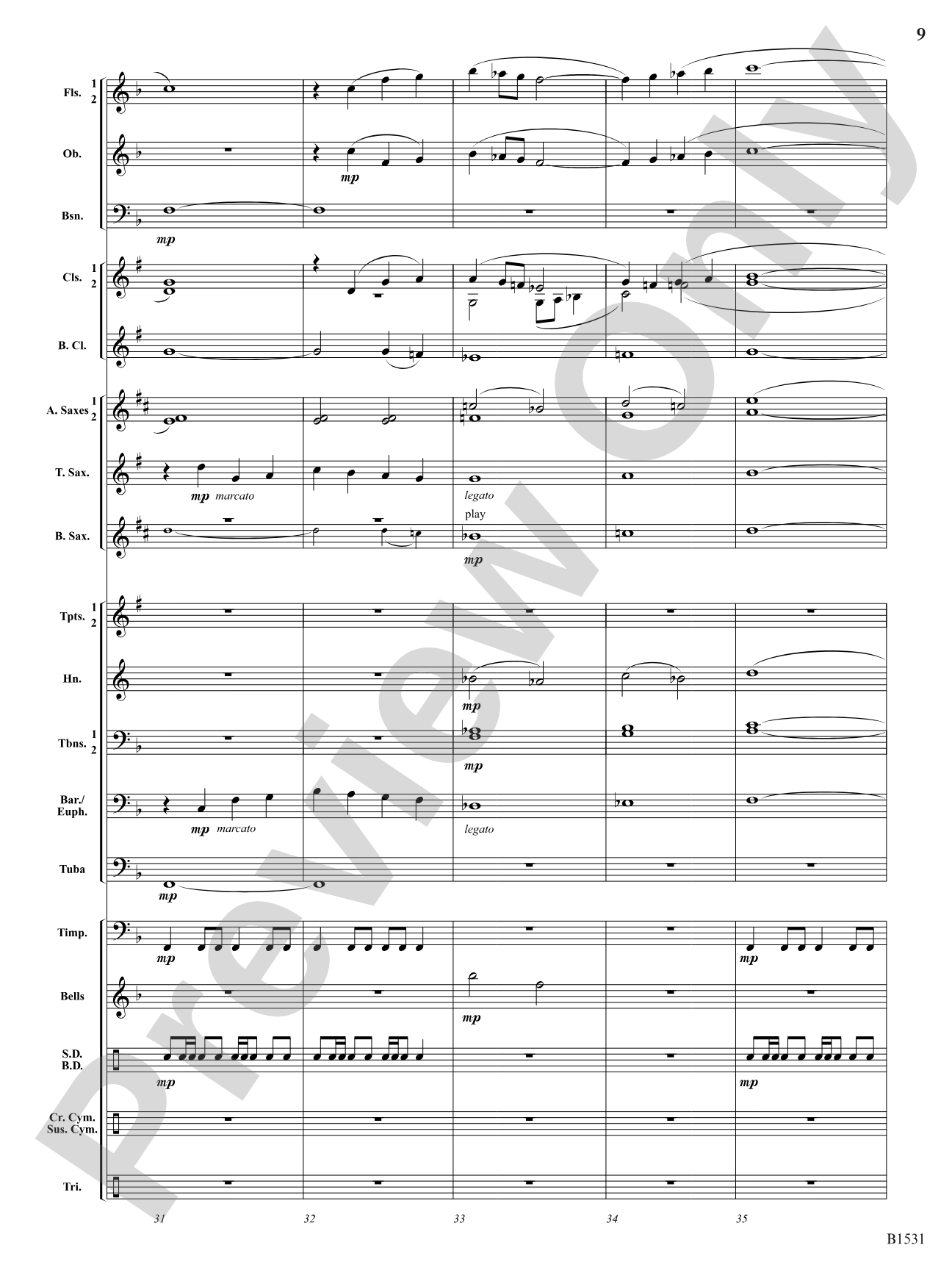 Falcon Fanfare: Concert Band Conductor Score & Parts