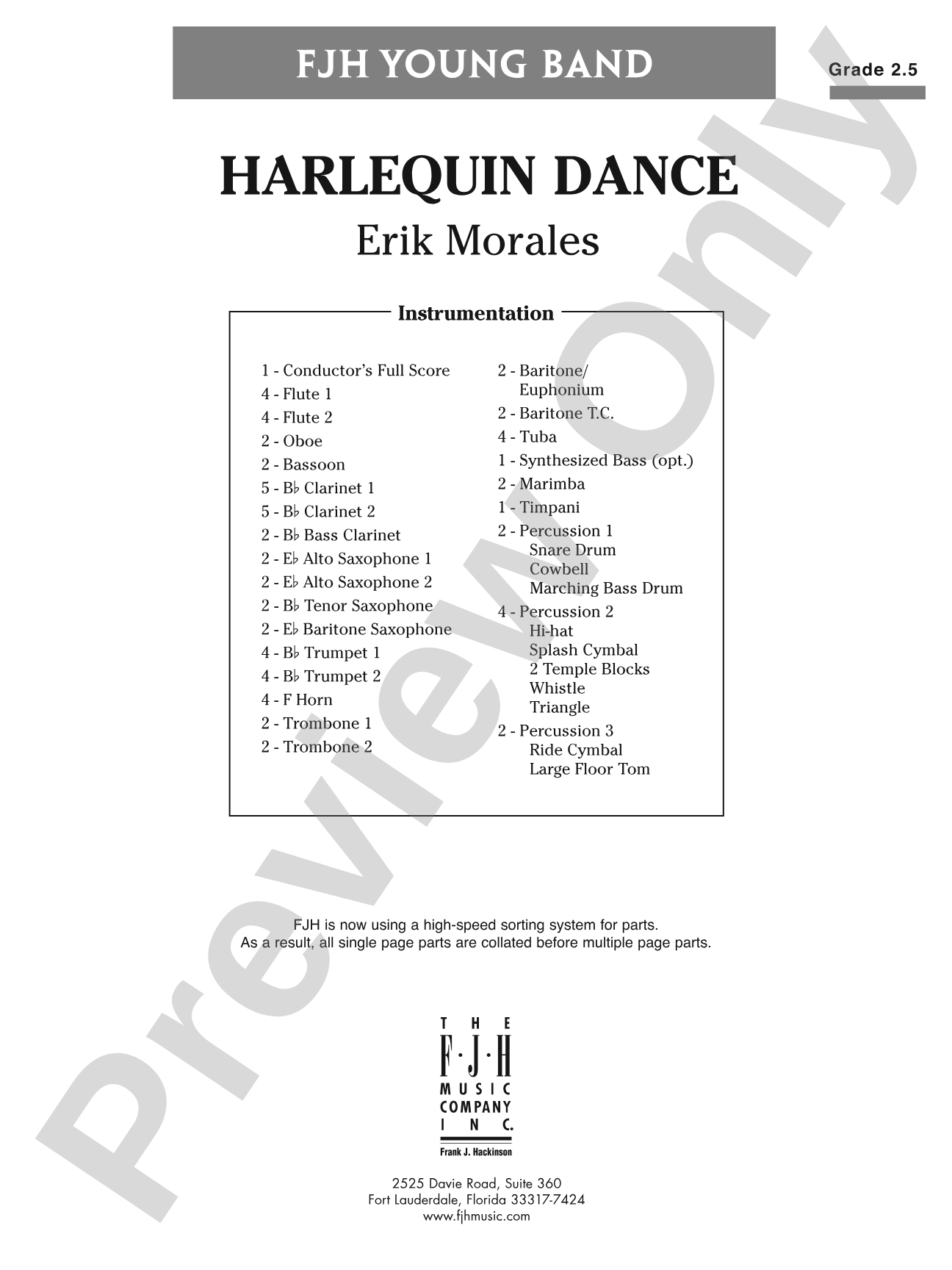 Harlequin Dance: Concert Band Conductor Score & Parts