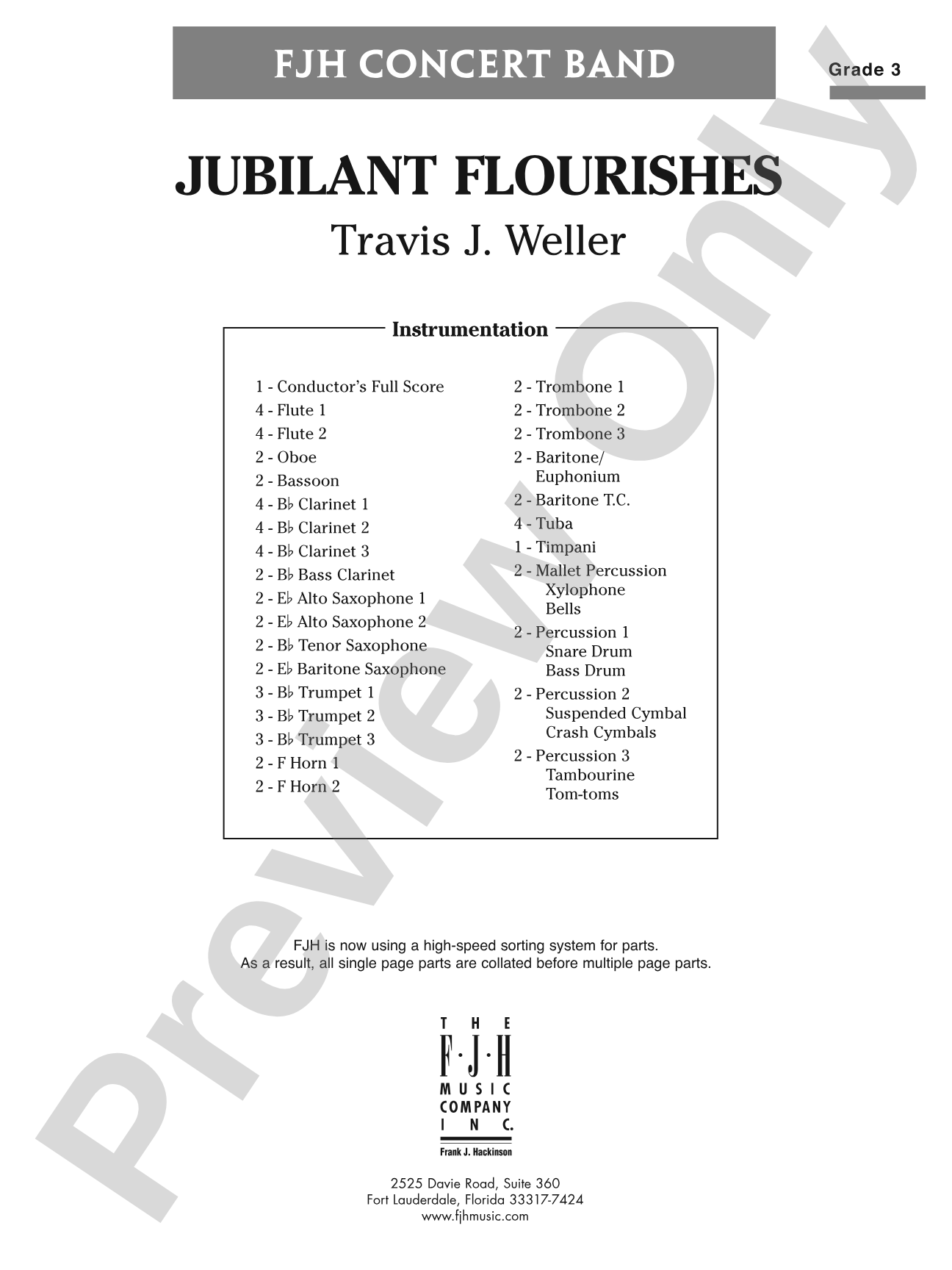 Jubilant Flourishes: Concert Band Conductor Score & Parts