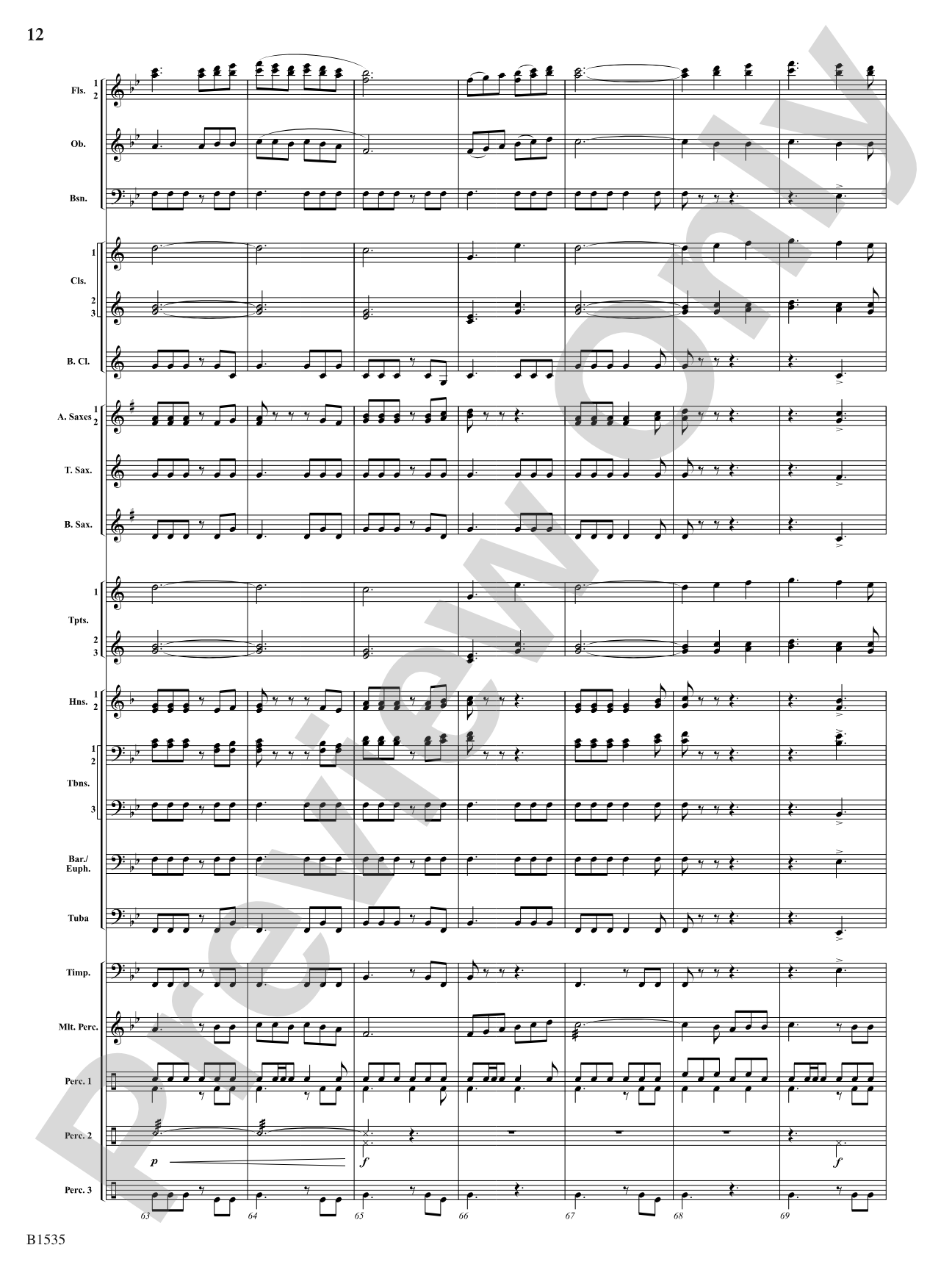 Jubilant Flourishes: Concert Band Conductor Score & Parts