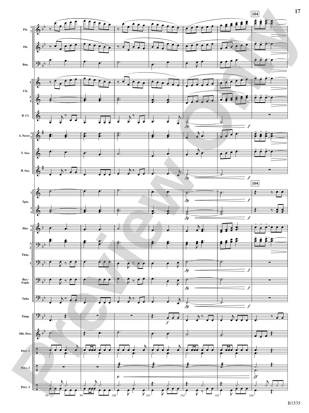 Jubilant Flourishes: Concert Band Conductor Score & Parts