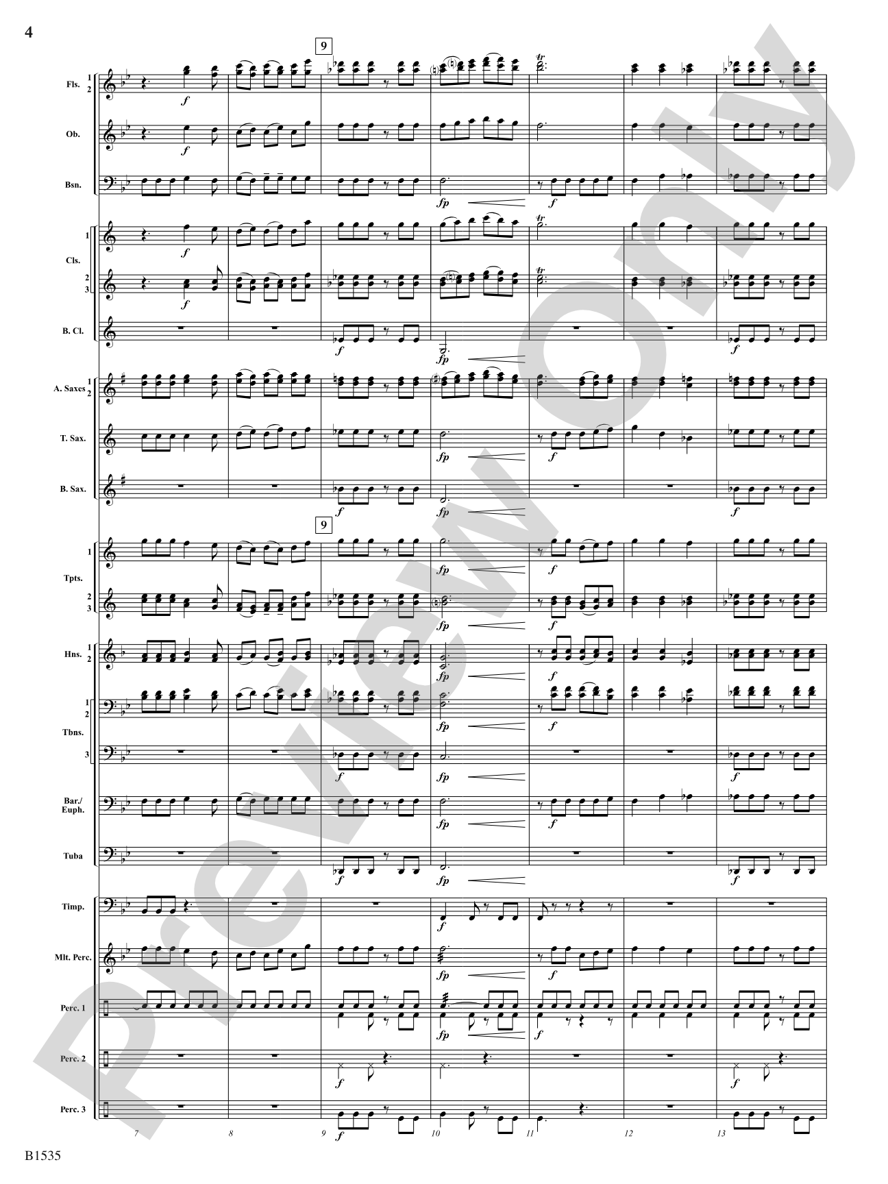 Jubilant Flourishes: Concert Band Conductor Score & Parts