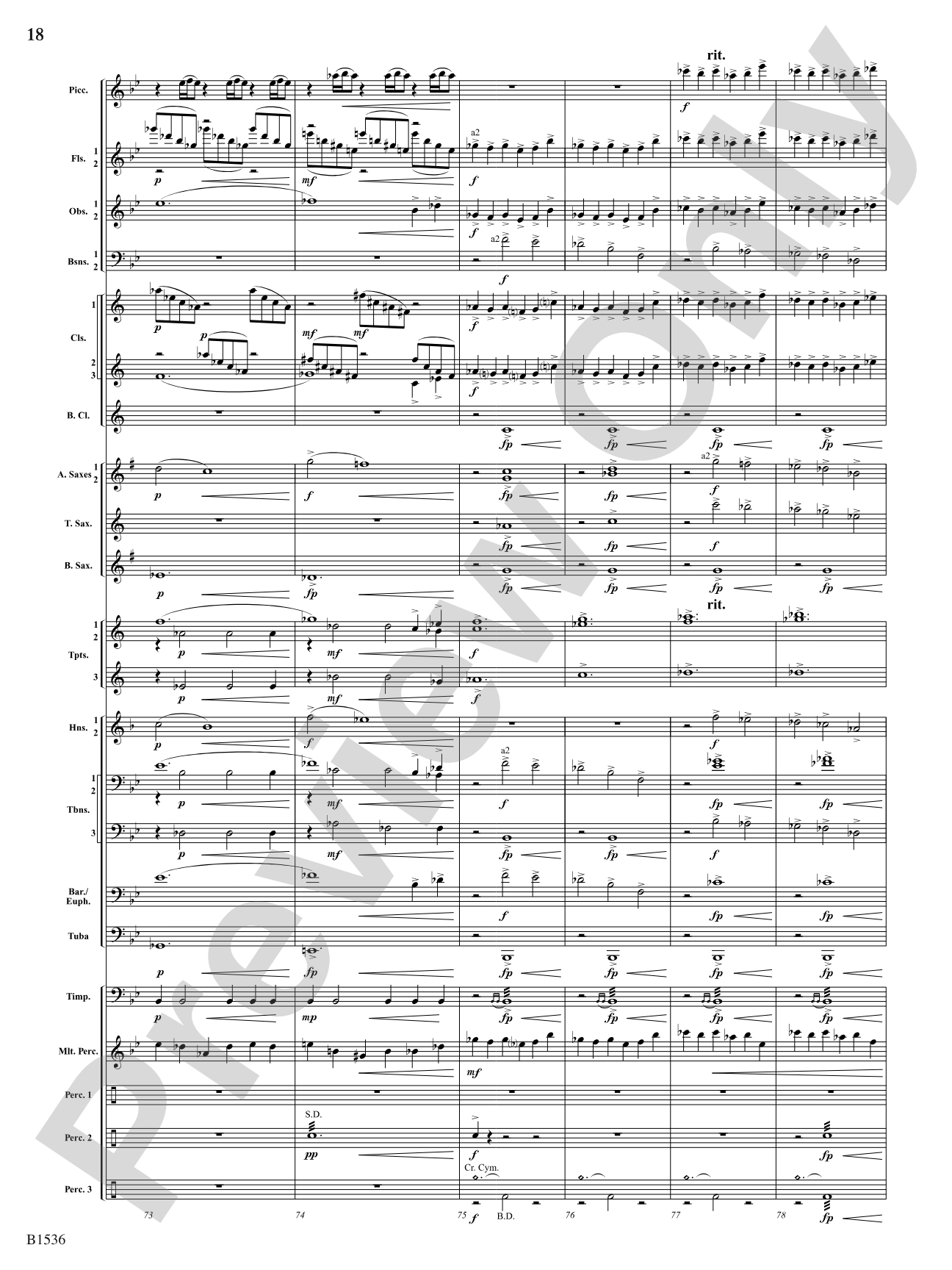 To the Sky: Concert Band Conductor Score & Parts