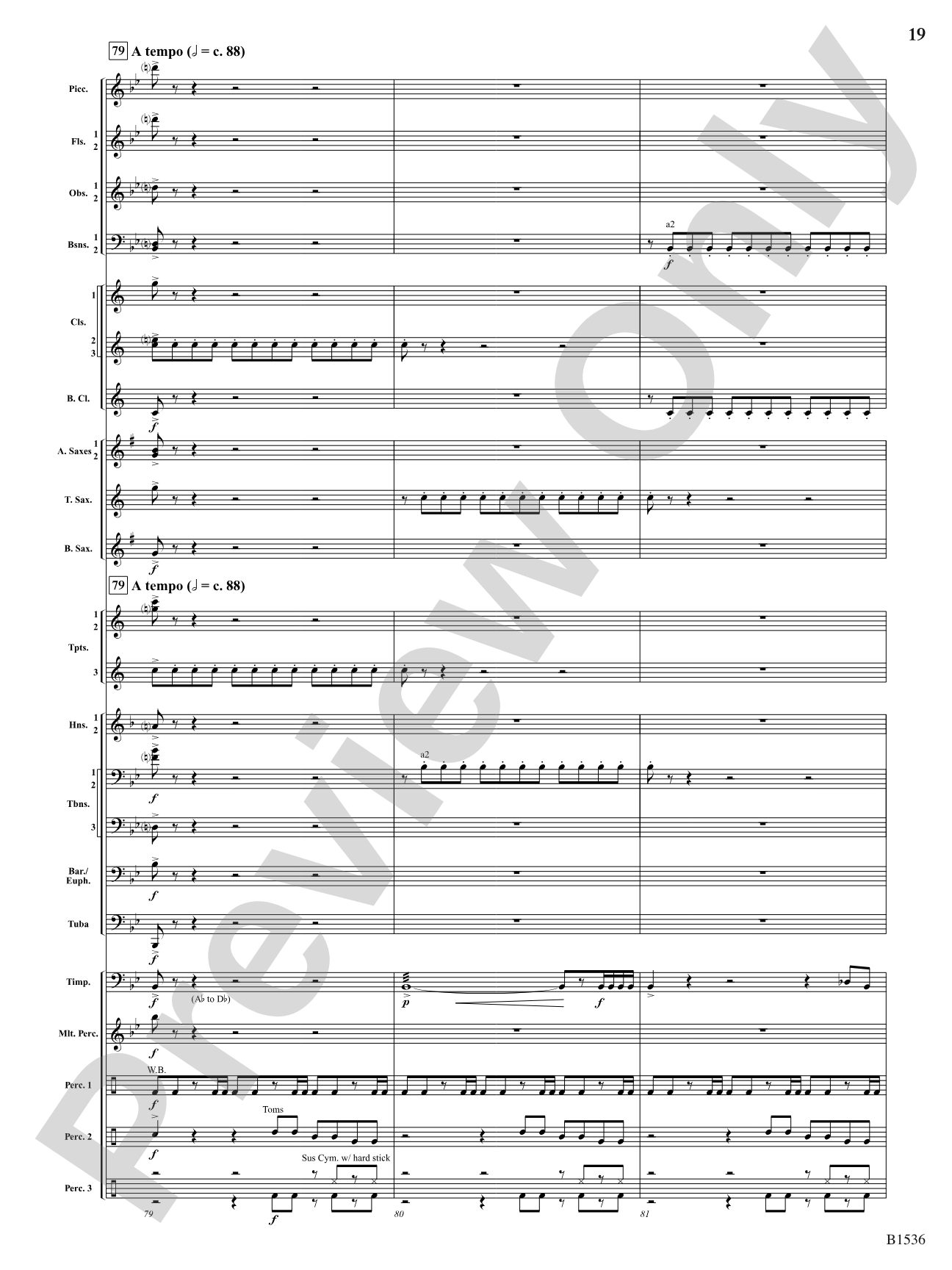 To the Sky: Concert Band Conductor Score & Parts