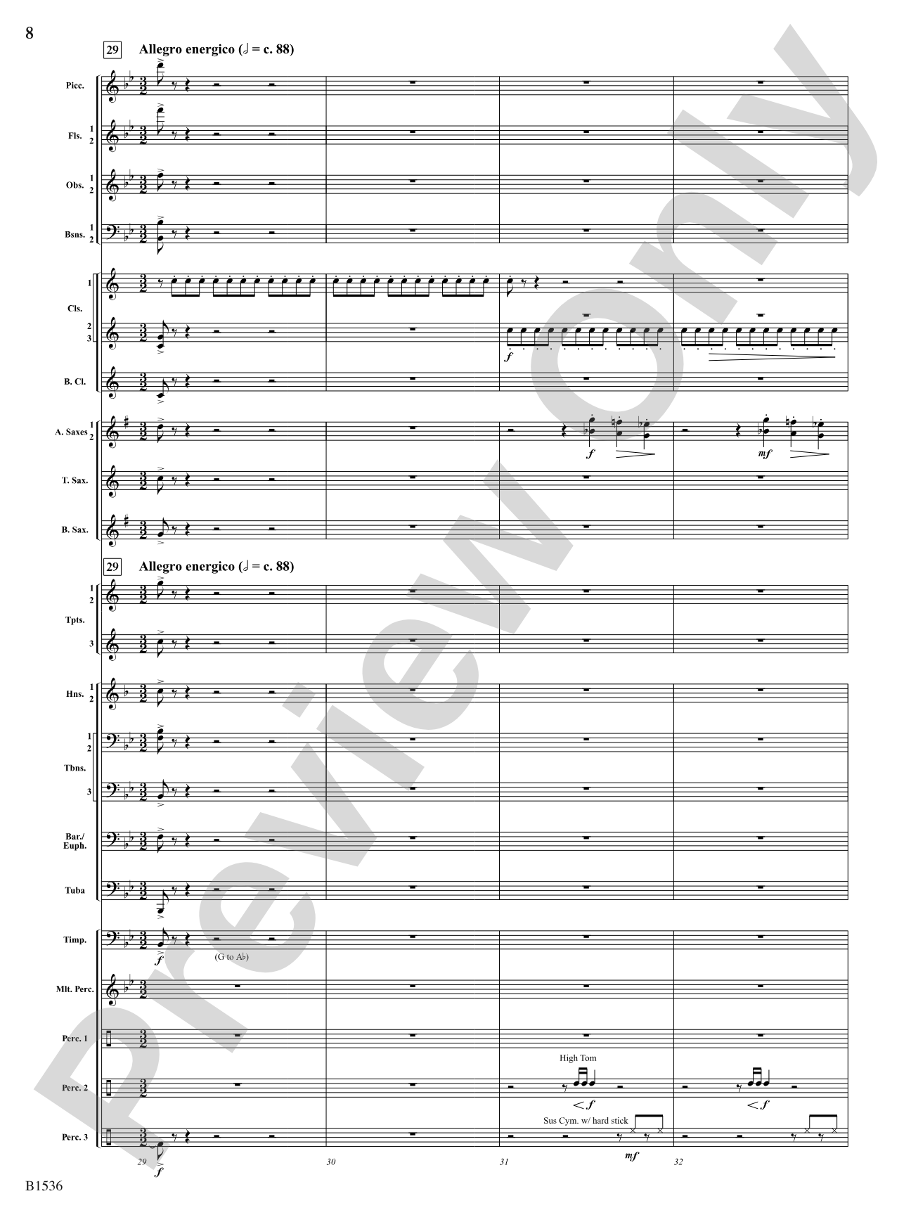 To the Sky: Concert Band Conductor Score & Parts