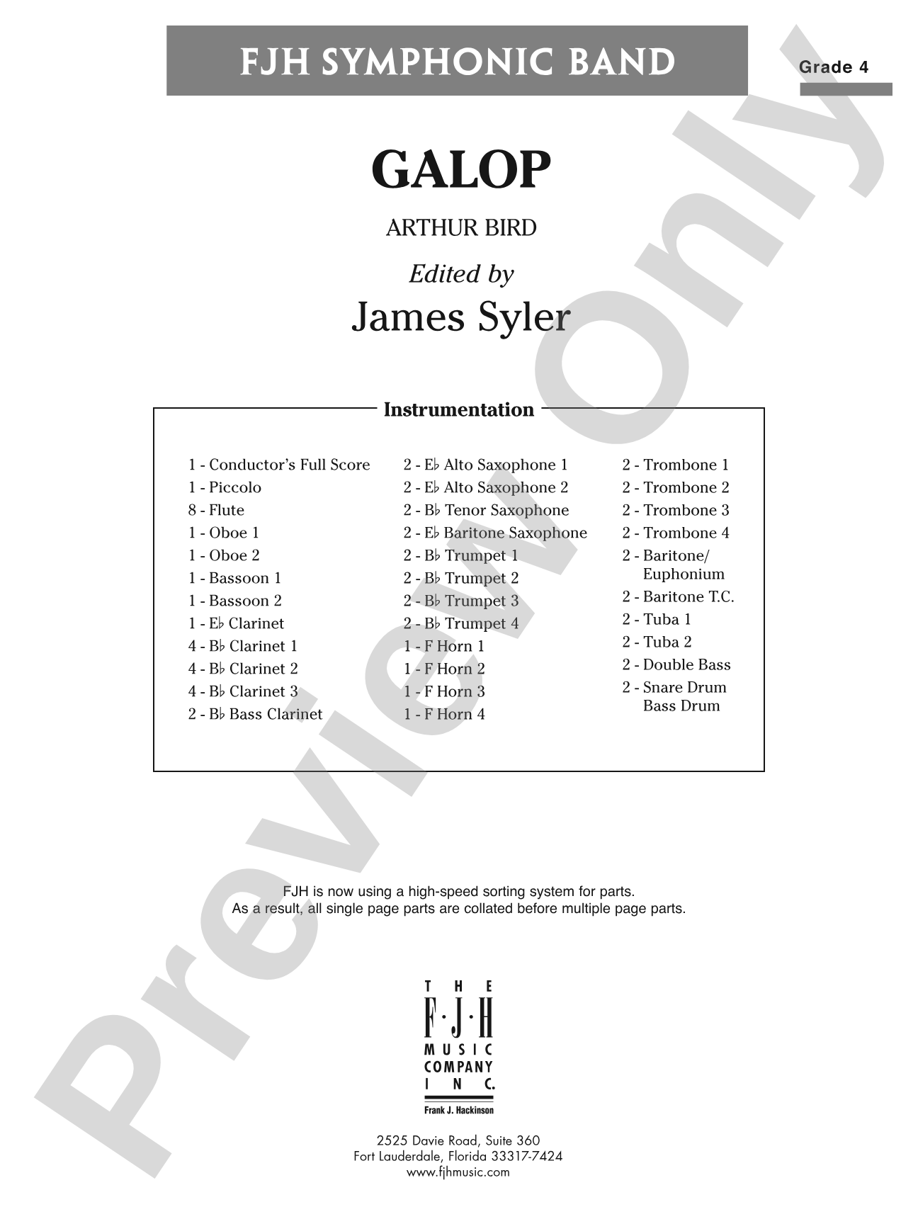 Galop: Concert Band Conductor Score & Parts
