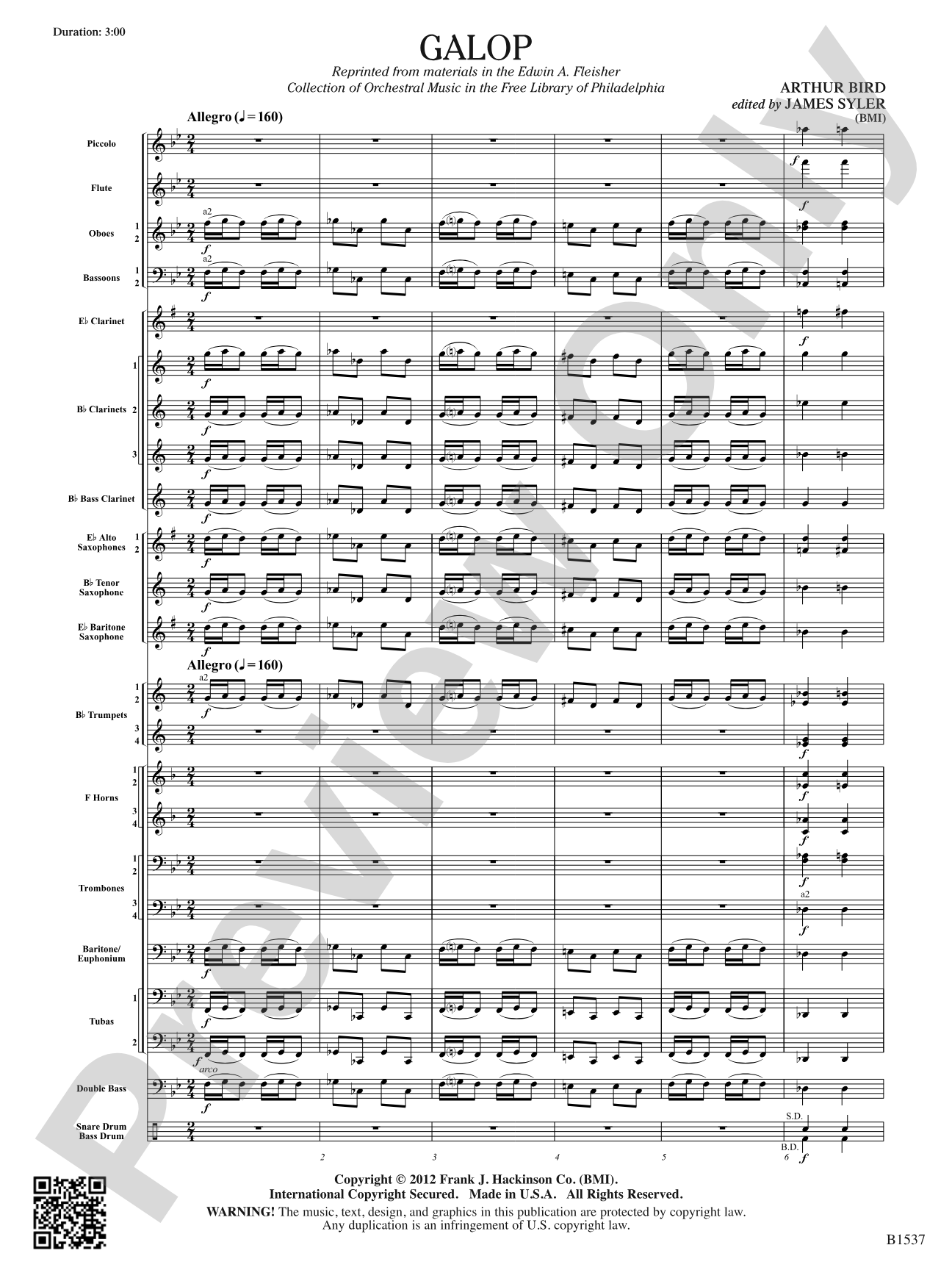 Galop: Concert Band Conductor Score & Parts