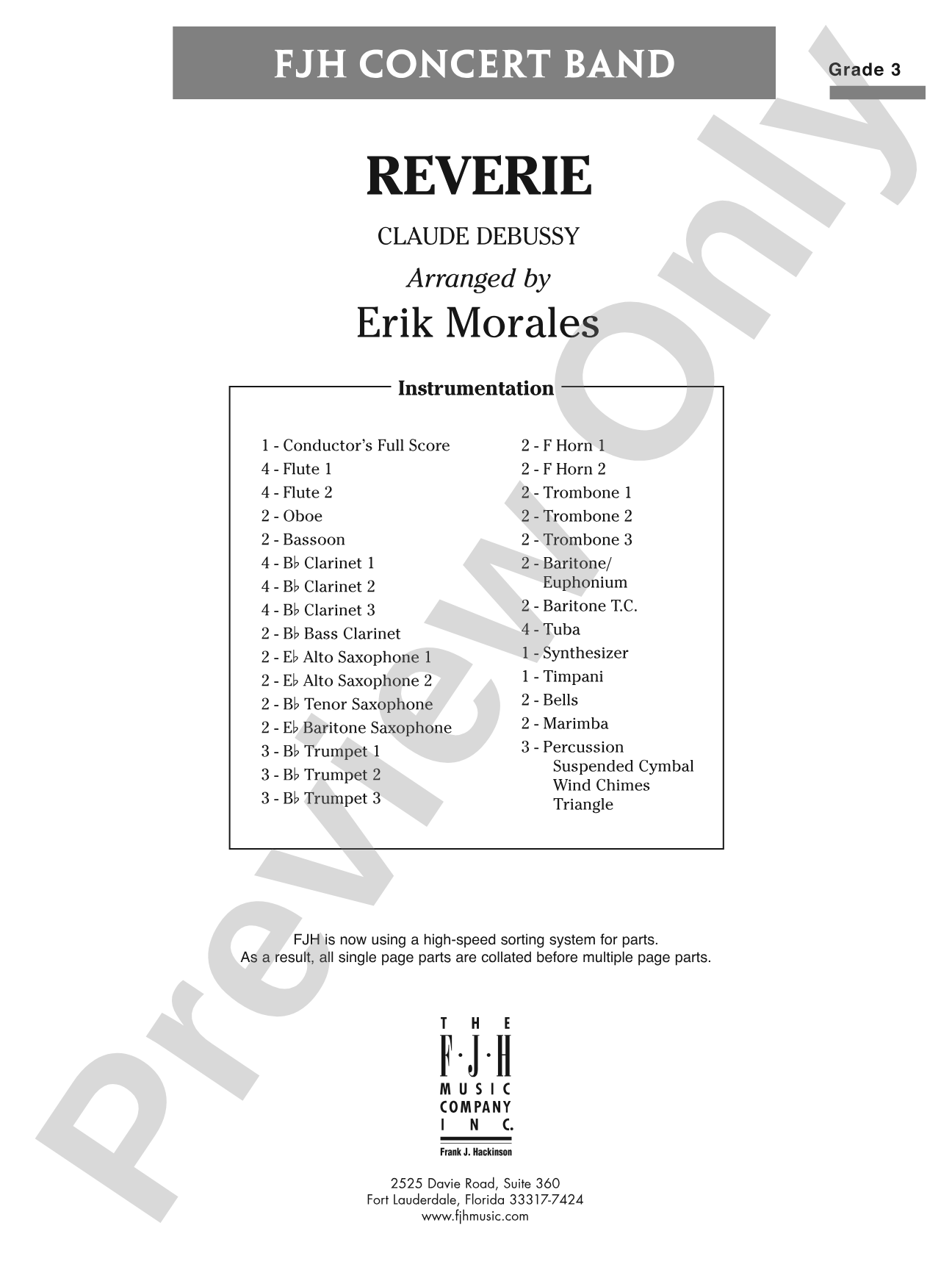 Reverie: Concert Band Conductor Score & Parts
