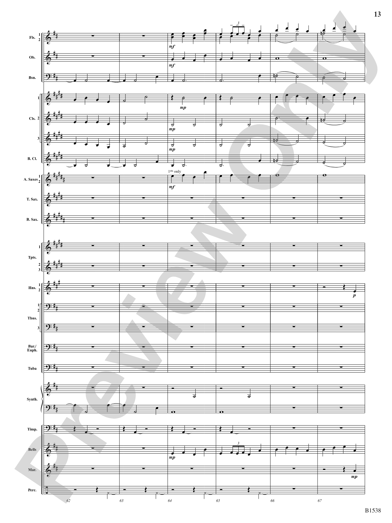 Reverie: Concert Band Conductor Score & Parts