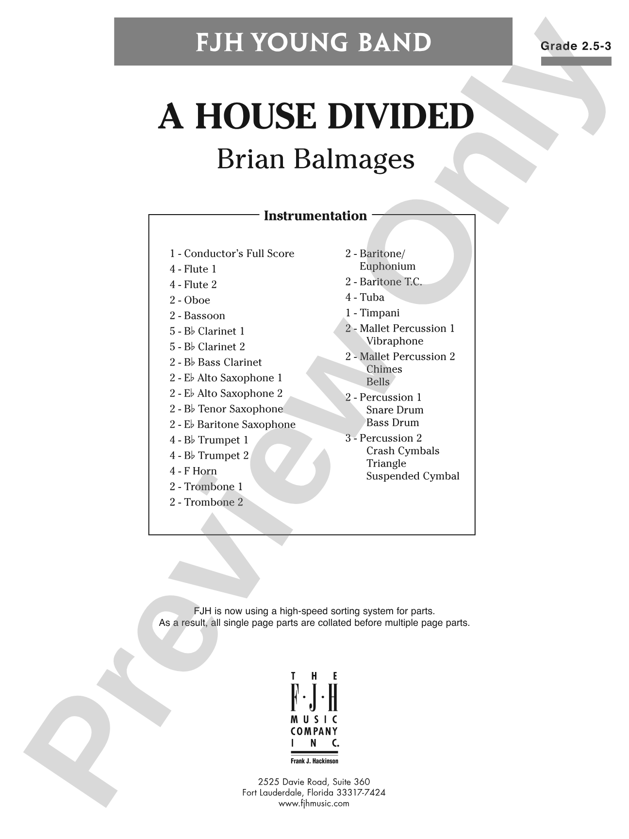 A House Divided: Concert Band Conductor Score & Parts