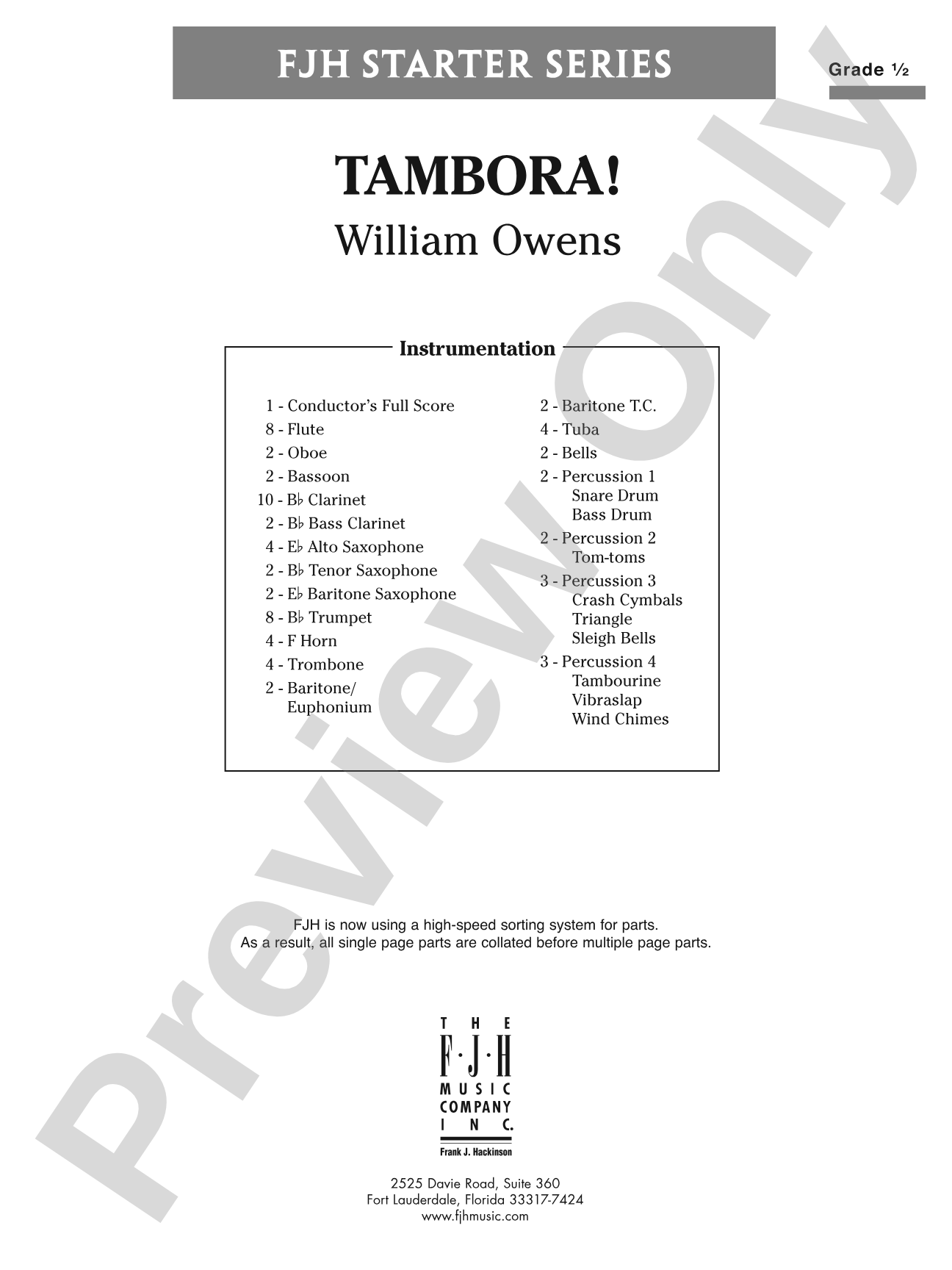 Tambora!: Score