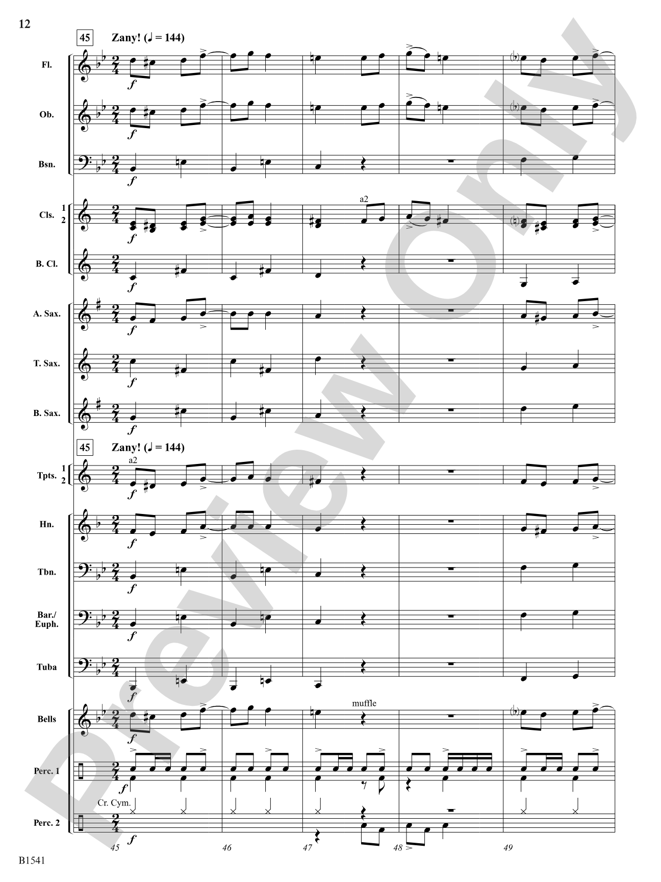 The Wobbly Unicycle: Concert Band Conductor Score & Parts