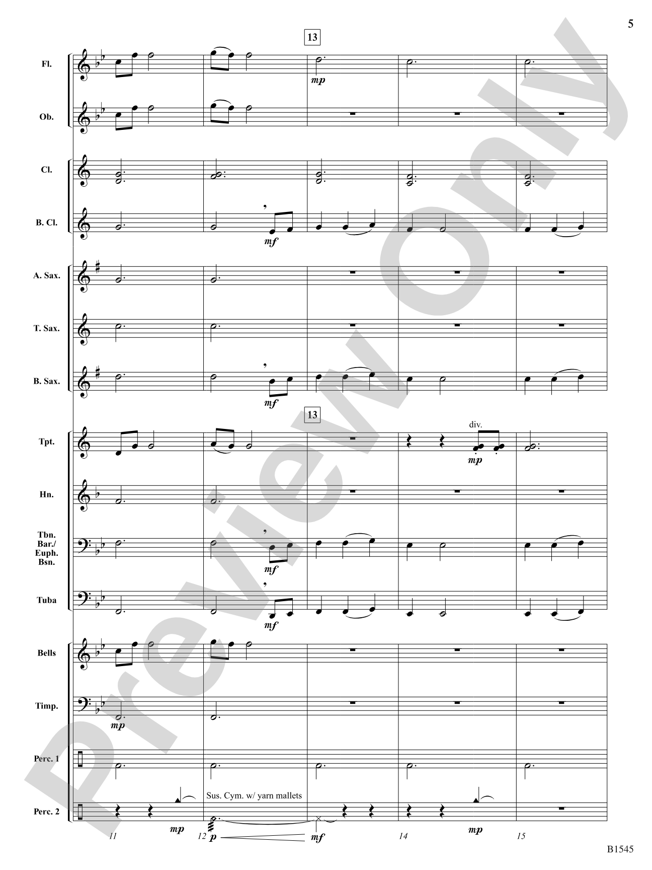 Lullaby for Winds: Concert Band Conductor Score & Parts
