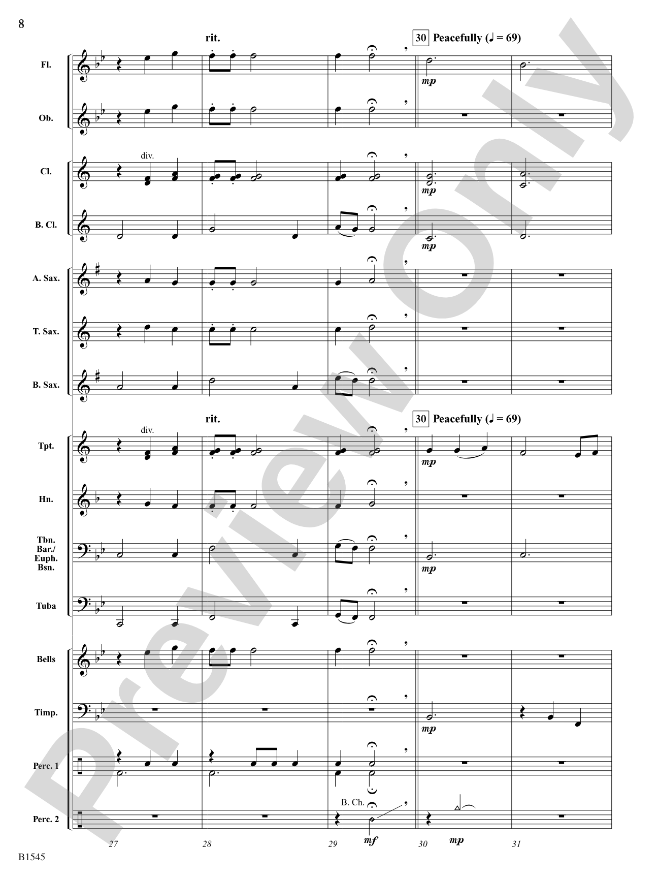 Lullaby for Winds: Concert Band Conductor Score & Parts