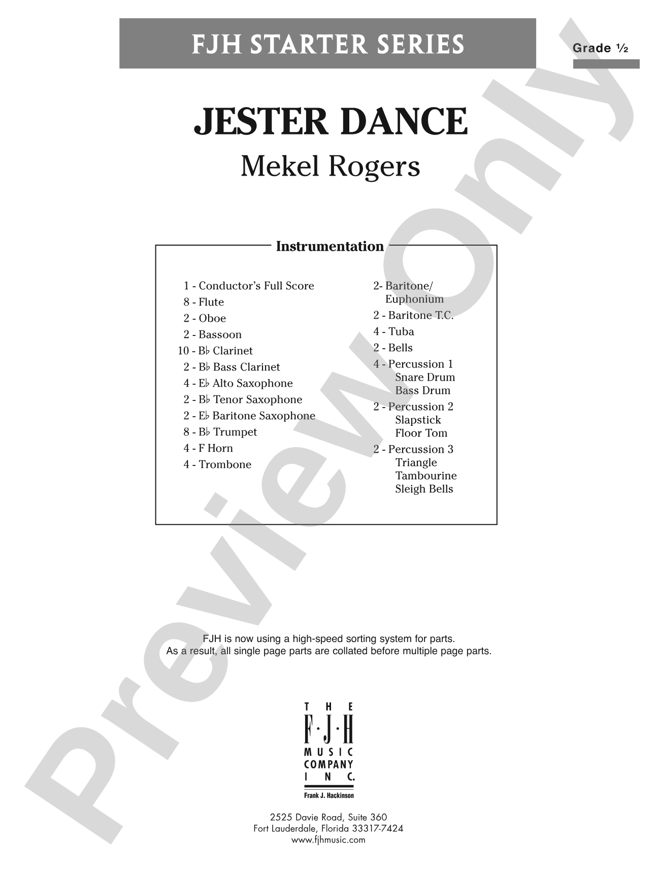 Jester Dance: Concert Band Conductor Score & Parts