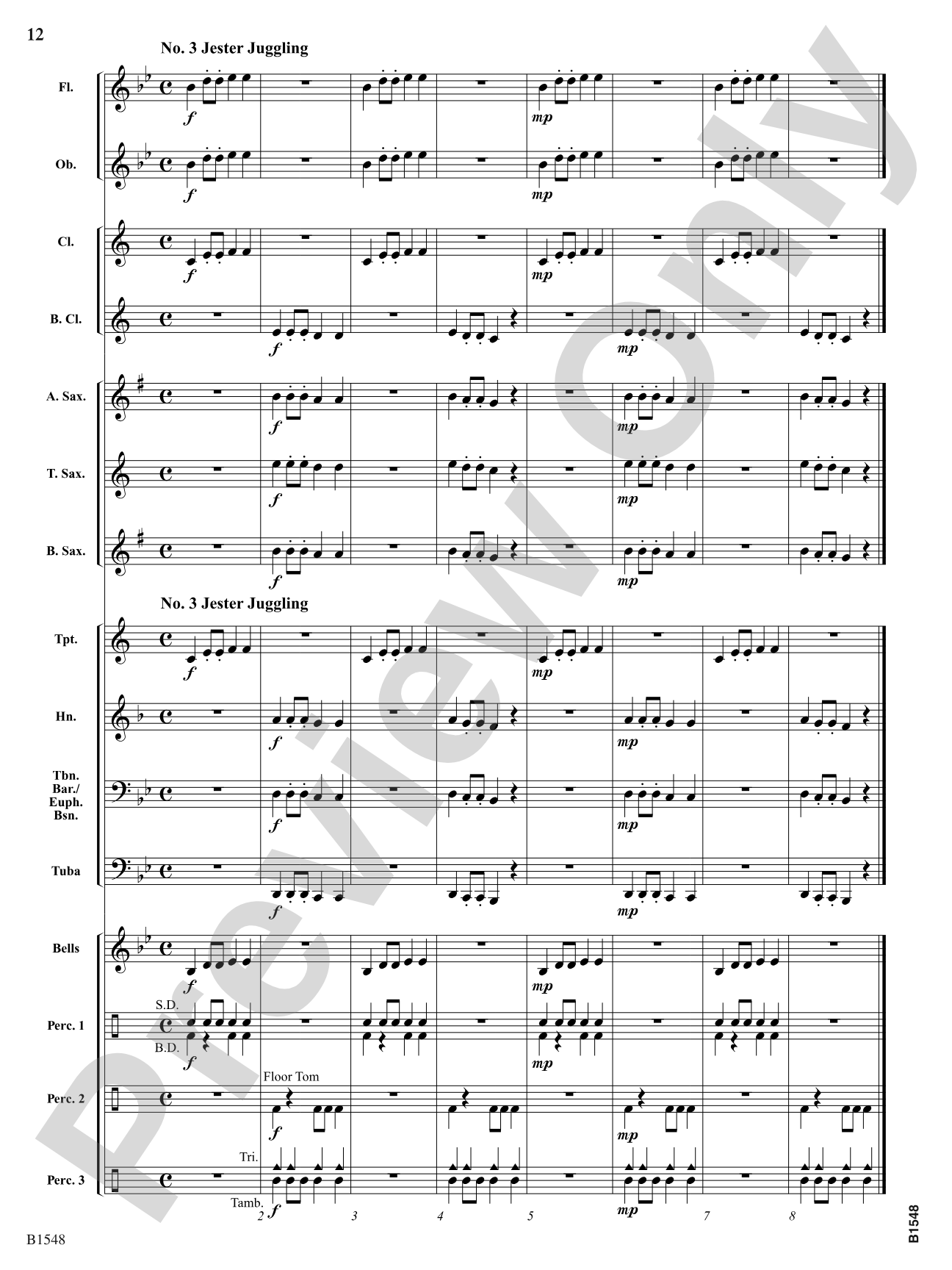 Jester Dance: Concert Band Conductor Score & Parts