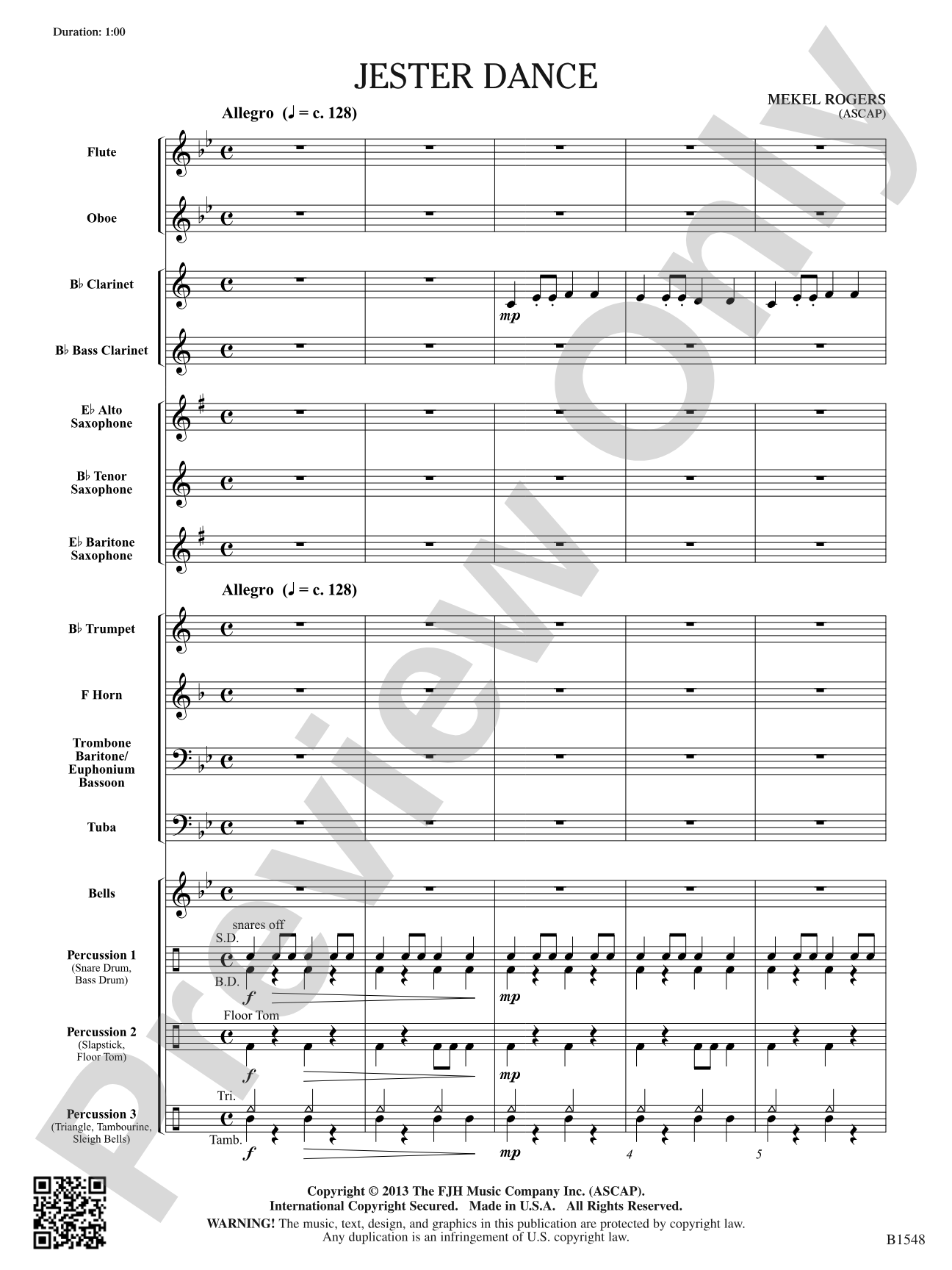 Jester Dance: Concert Band Conductor Score & Parts