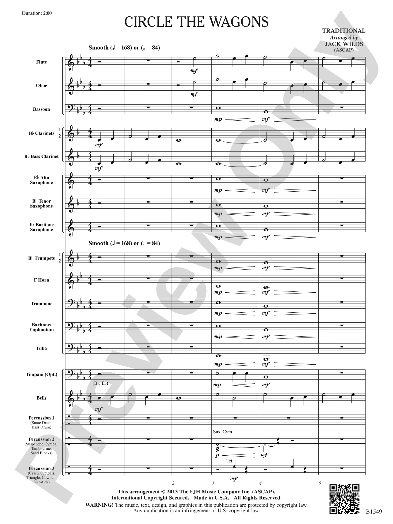 Circle the Wagons: Concert Band Conductor Score & Parts