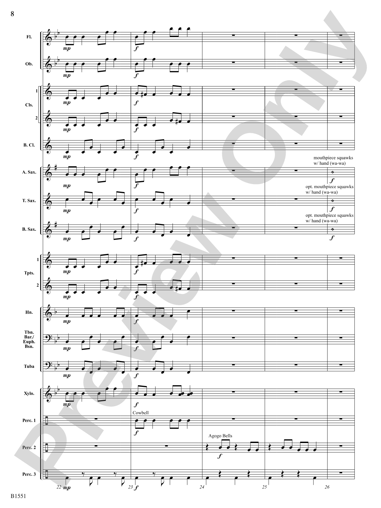 The Clumsy Clown: Concert Band Conductor Score & Parts