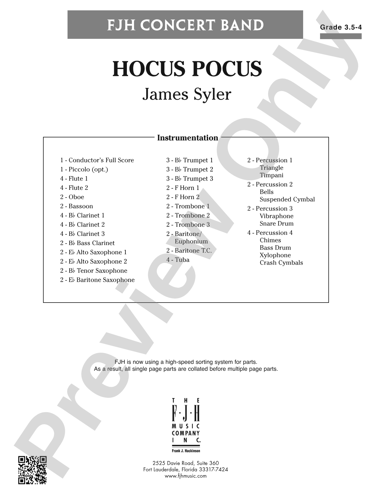 Hocus Pocus: Concert Band Conductor Score & Parts