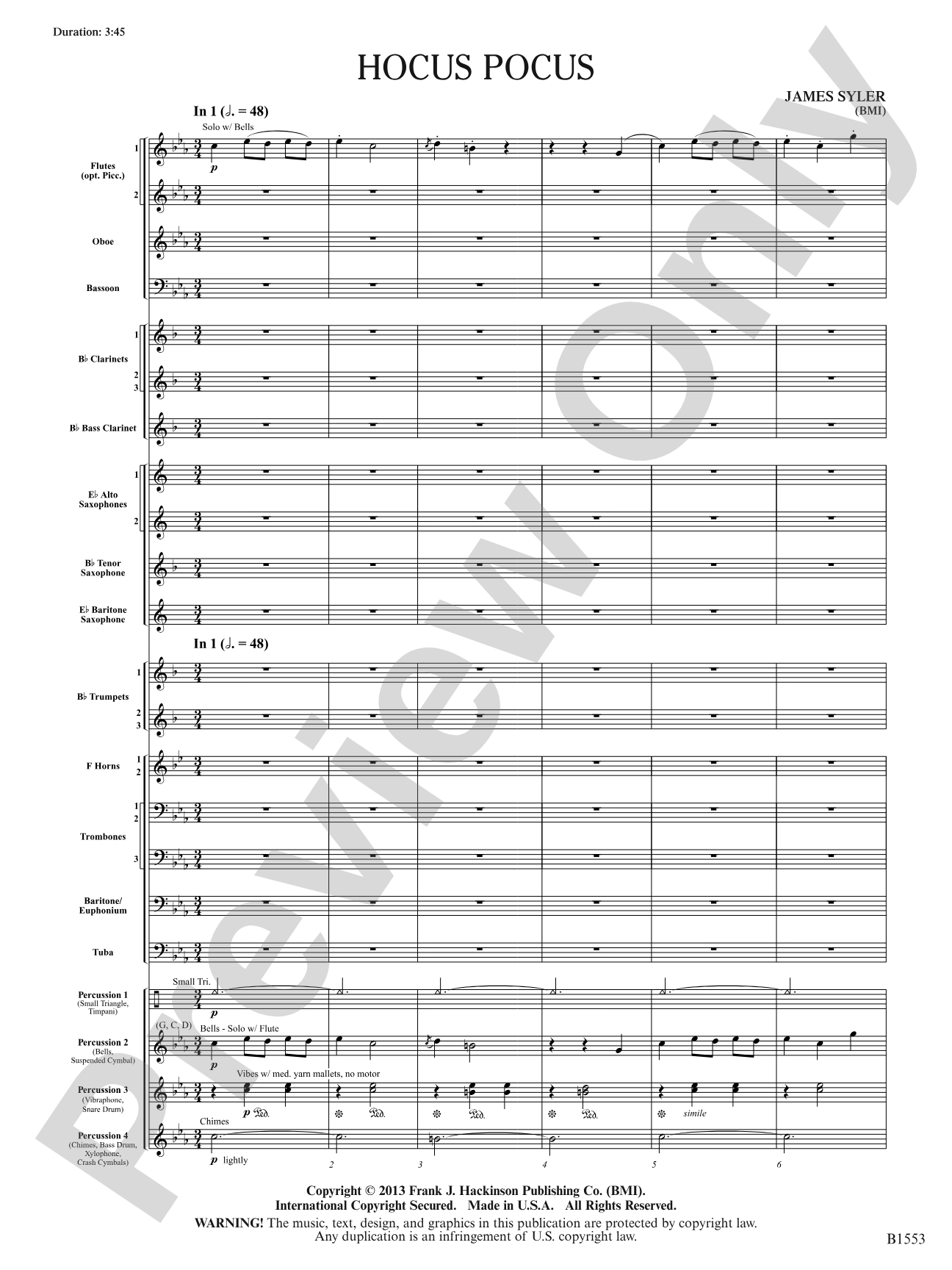 Hocus Pocus: Concert Band Conductor Score & Parts