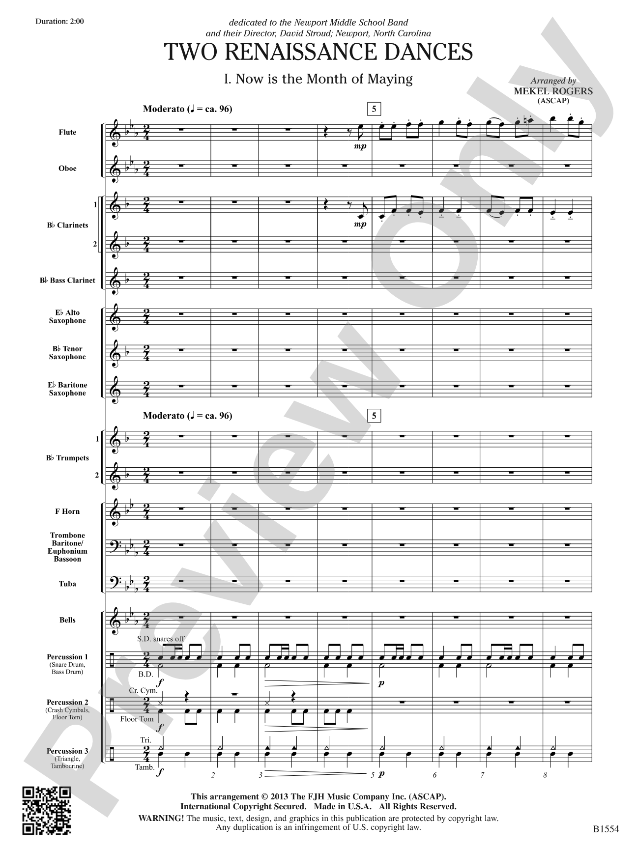 Two Renaissance Dances: Concert Band Conductor Score & Parts