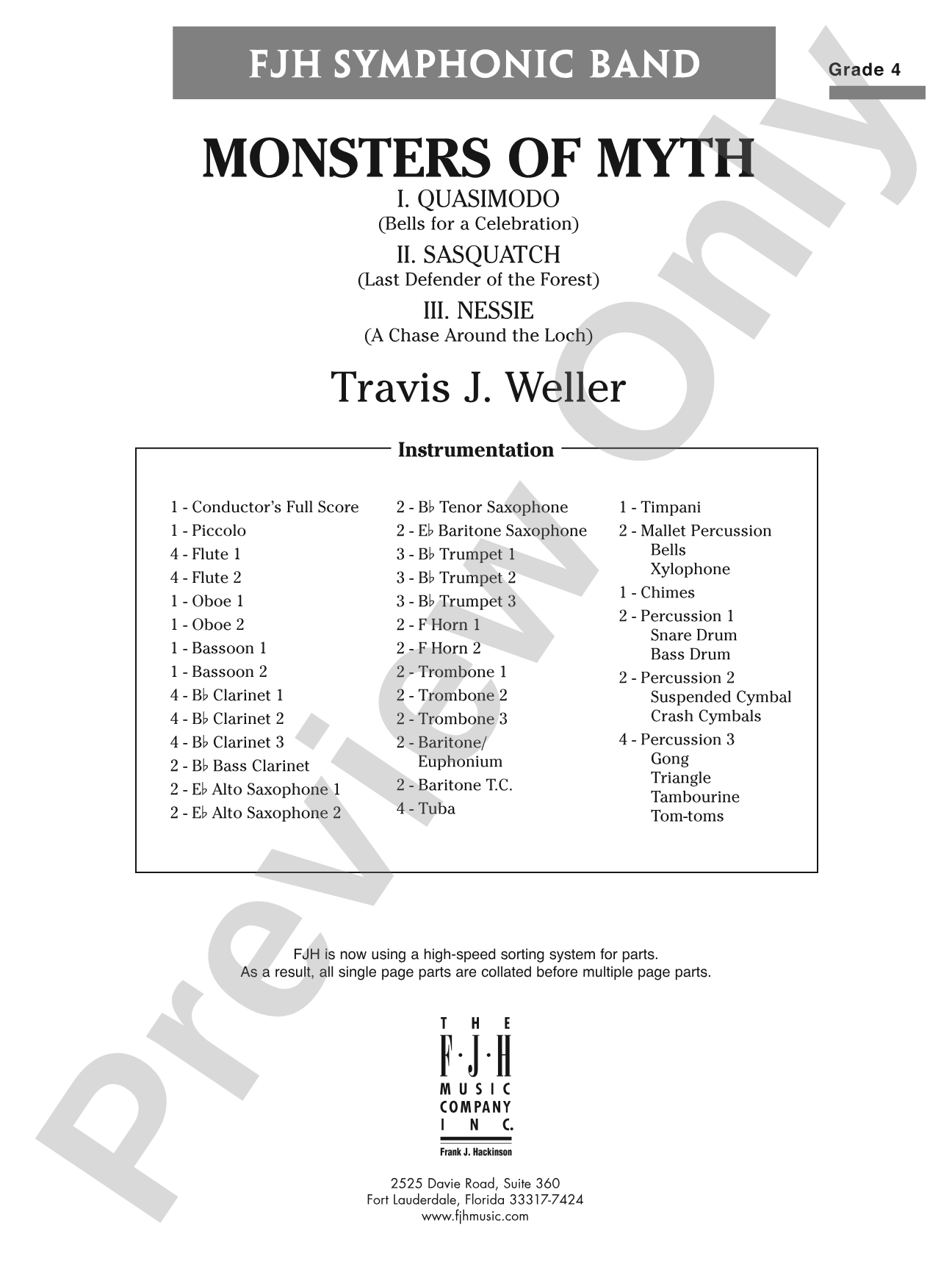 Monsters of Myth: Concert Band Conductor Score & Parts