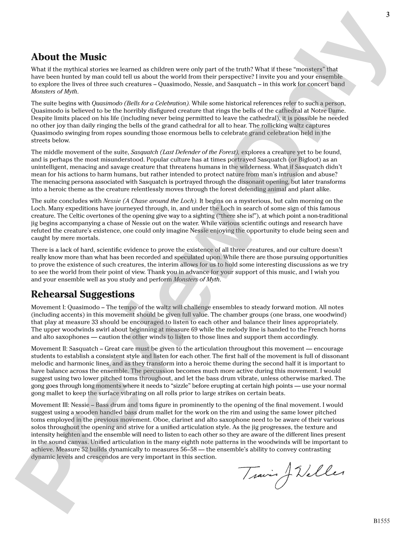 Monsters of Myth: Concert Band Conductor Score & Parts