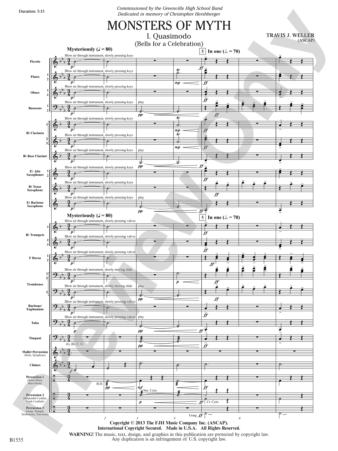 Monsters of Myth: Concert Band Conductor Score & Parts