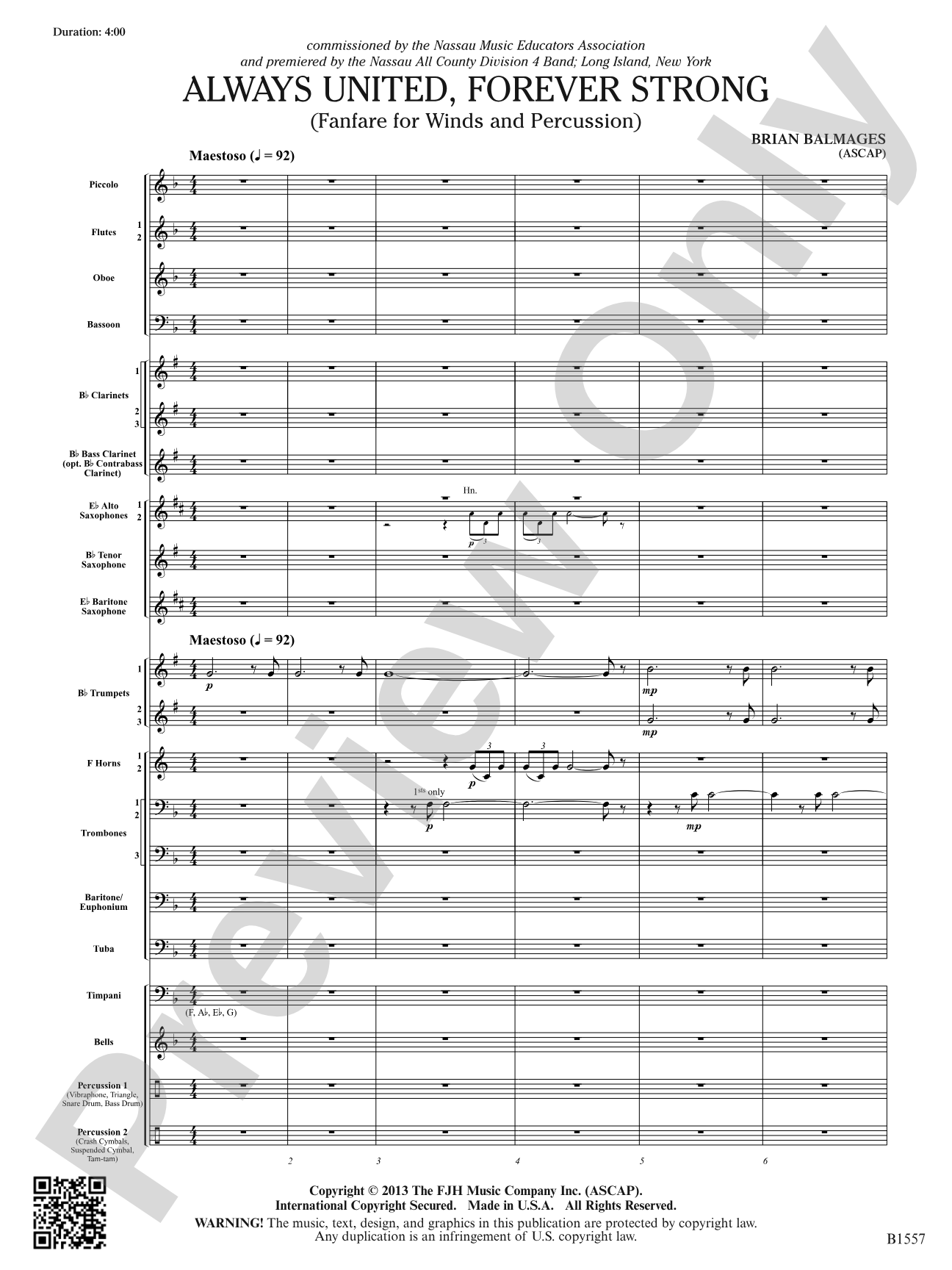 Always United, Forever Strong: Concert Band Conductor Score & Parts