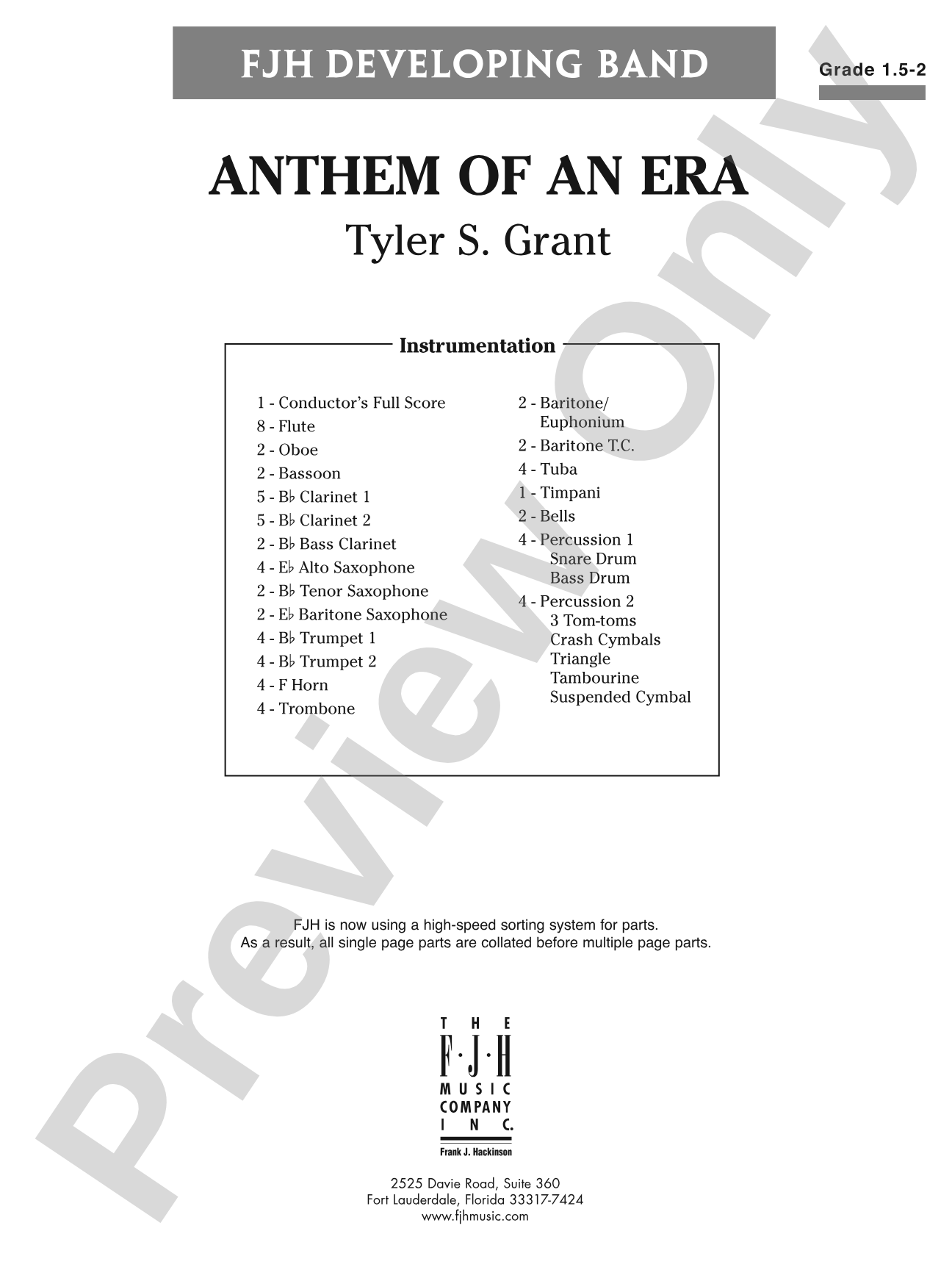Anthem of an Era: Concert Band Conductor Score & Parts