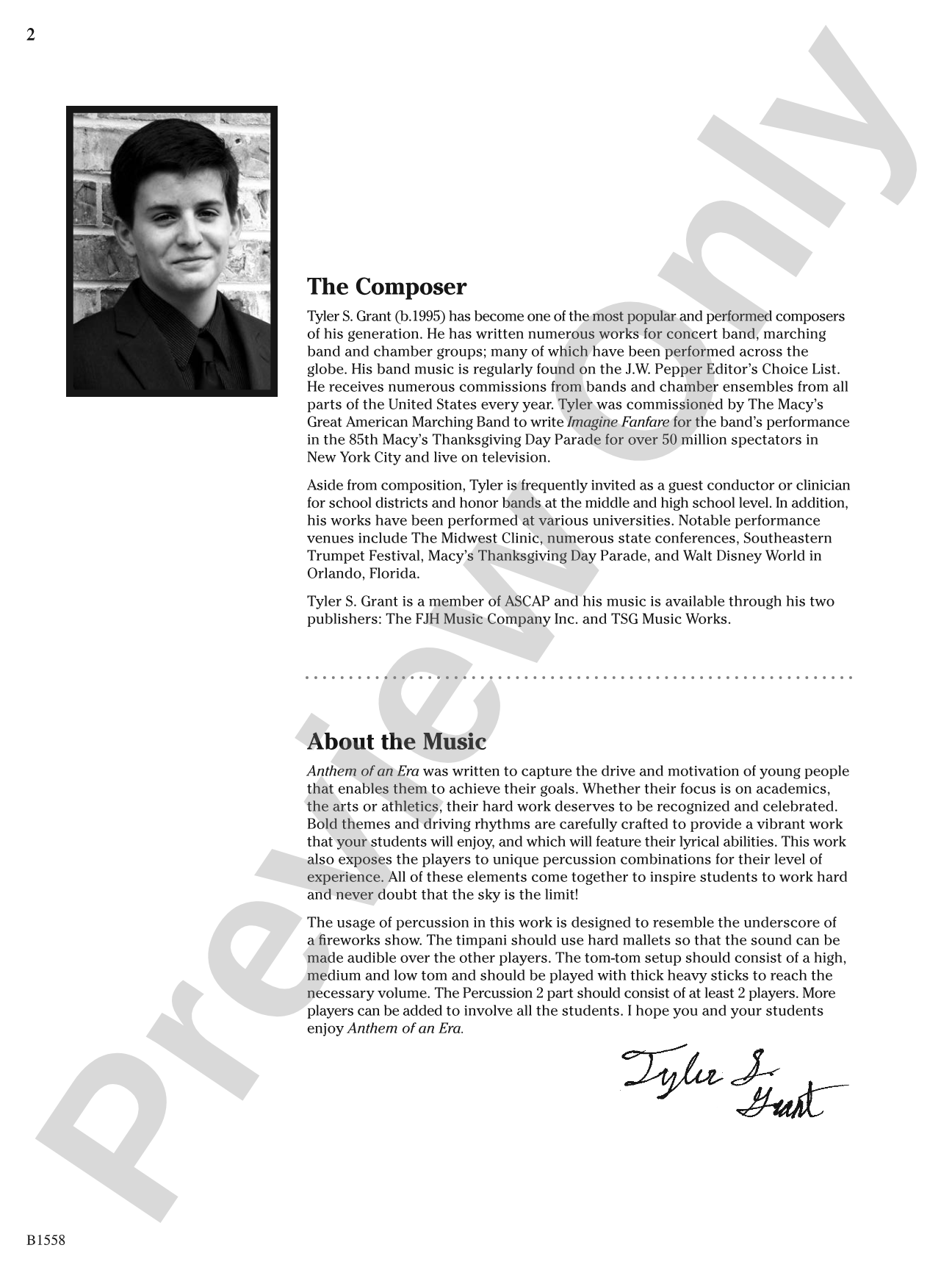 Anthem of an Era: Concert Band Conductor Score & Parts