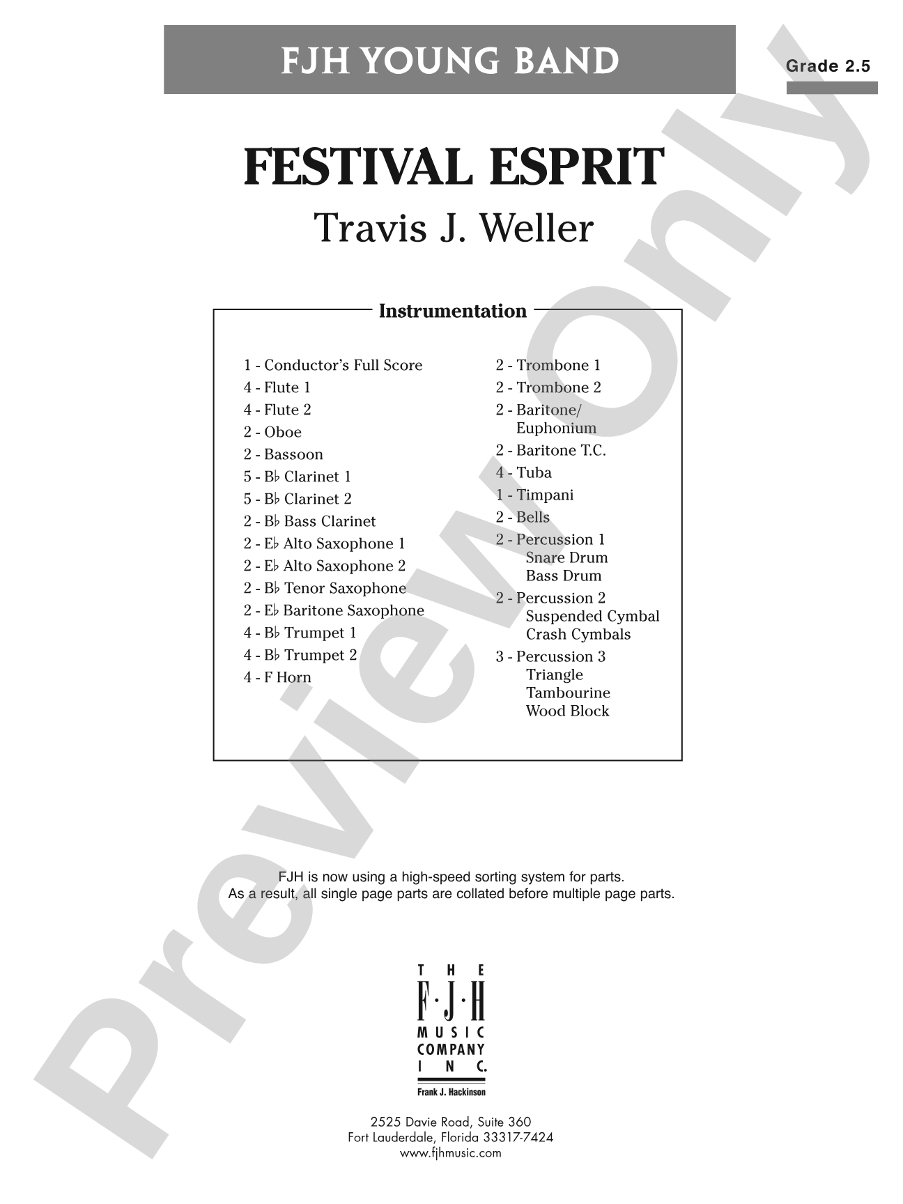 Festival Esprit: Concert Band Conductor Score & Parts