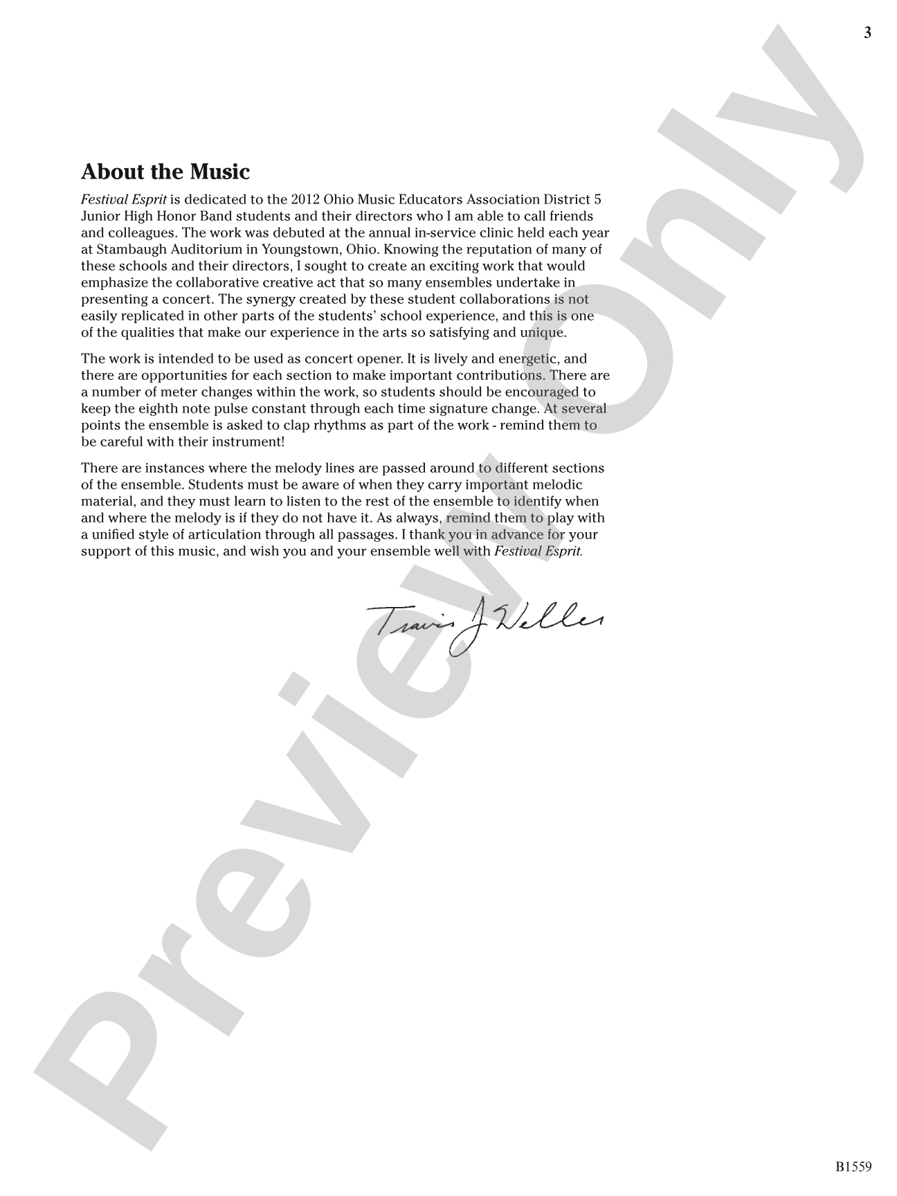 Festival Esprit: Concert Band Conductor Score & Parts