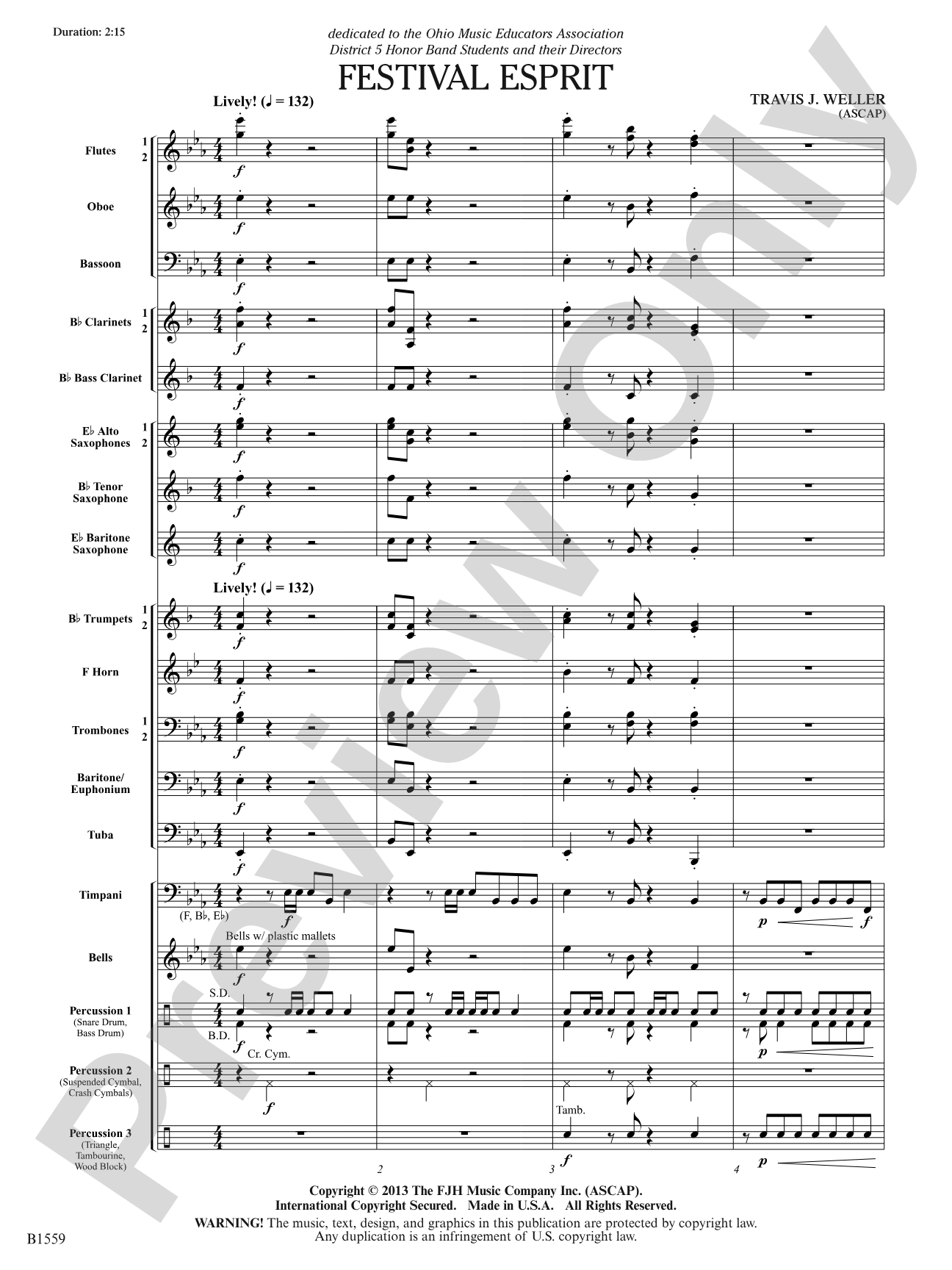 Festival Esprit: Concert Band Conductor Score & Parts