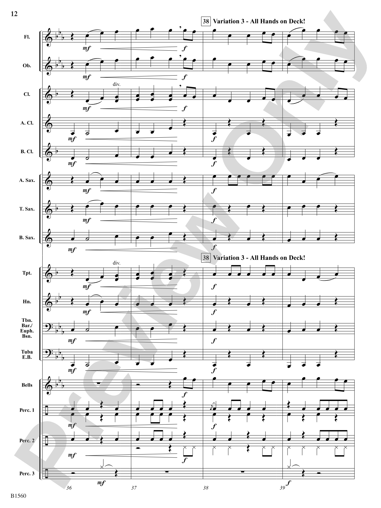 Sea Shanty Variations: Concert Band Conductor Score & Parts