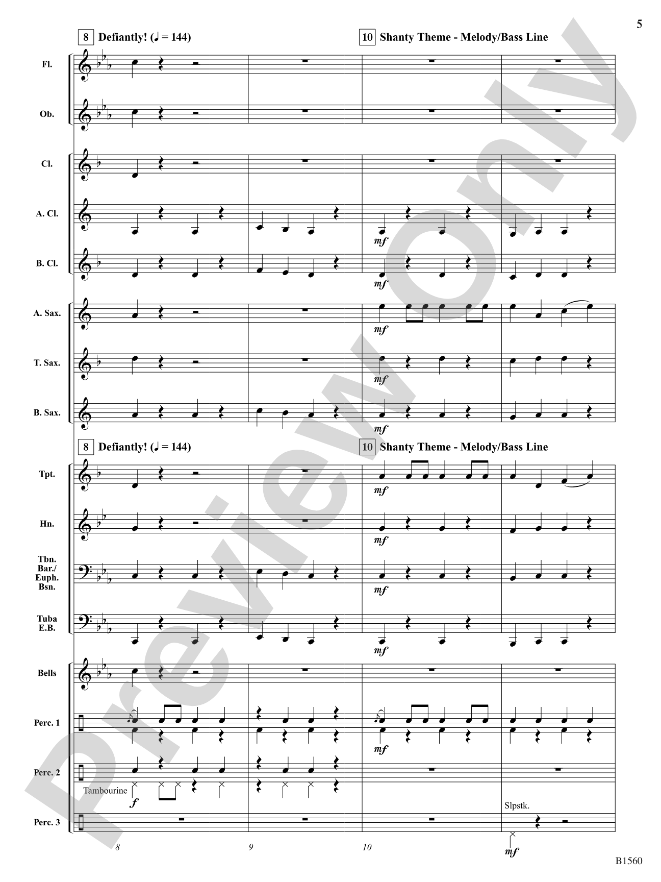 Sea Shanty Variations: Concert Band Conductor Score & Parts