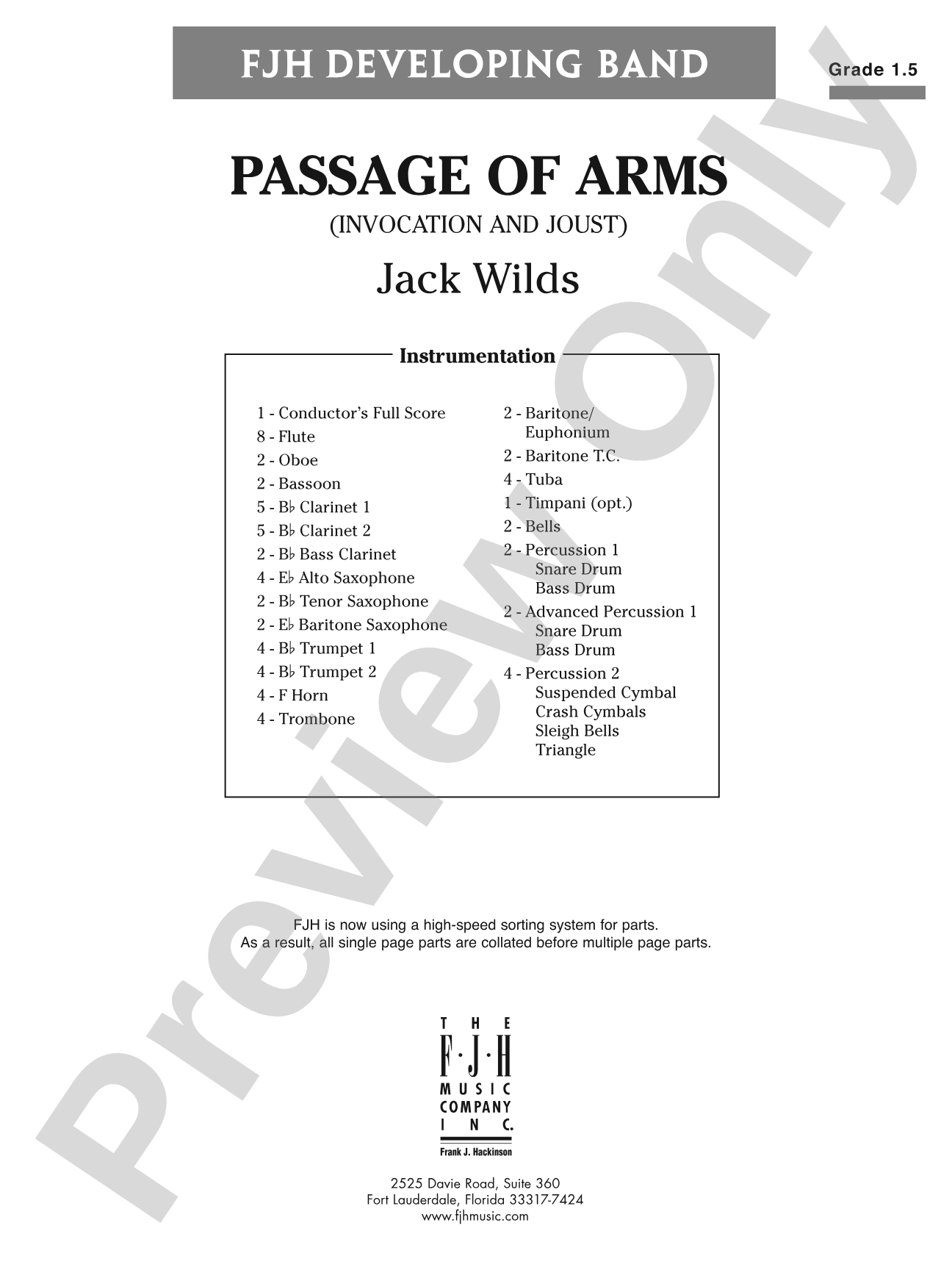 Passage of Arms (Invocation and Joust): Concert Band Conductor Score & Parts