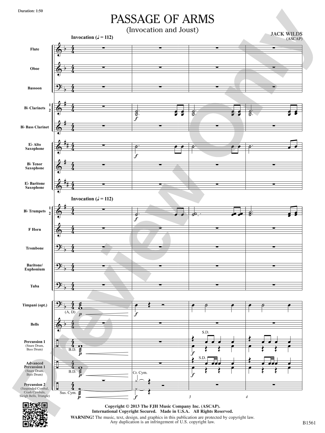 Passage of Arms (Invocation and Joust): Concert Band Conductor Score & Parts