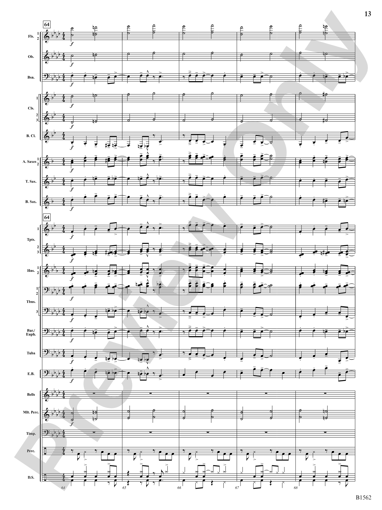 Hark! The Herald Angels Swing: Concert Band Conductor Score & Parts