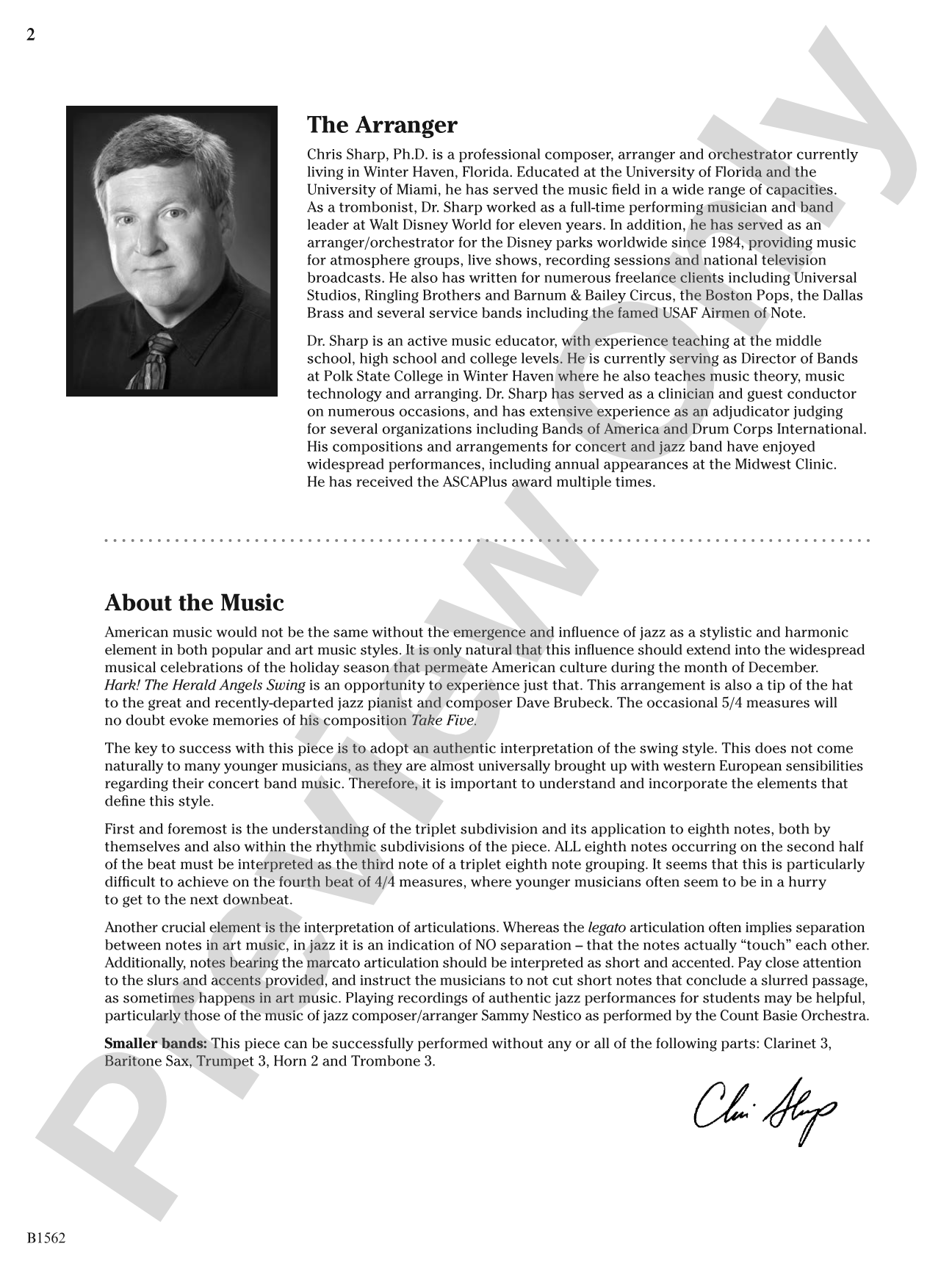 Hark! The Herald Angels Swing: Concert Band Conductor Score & Parts