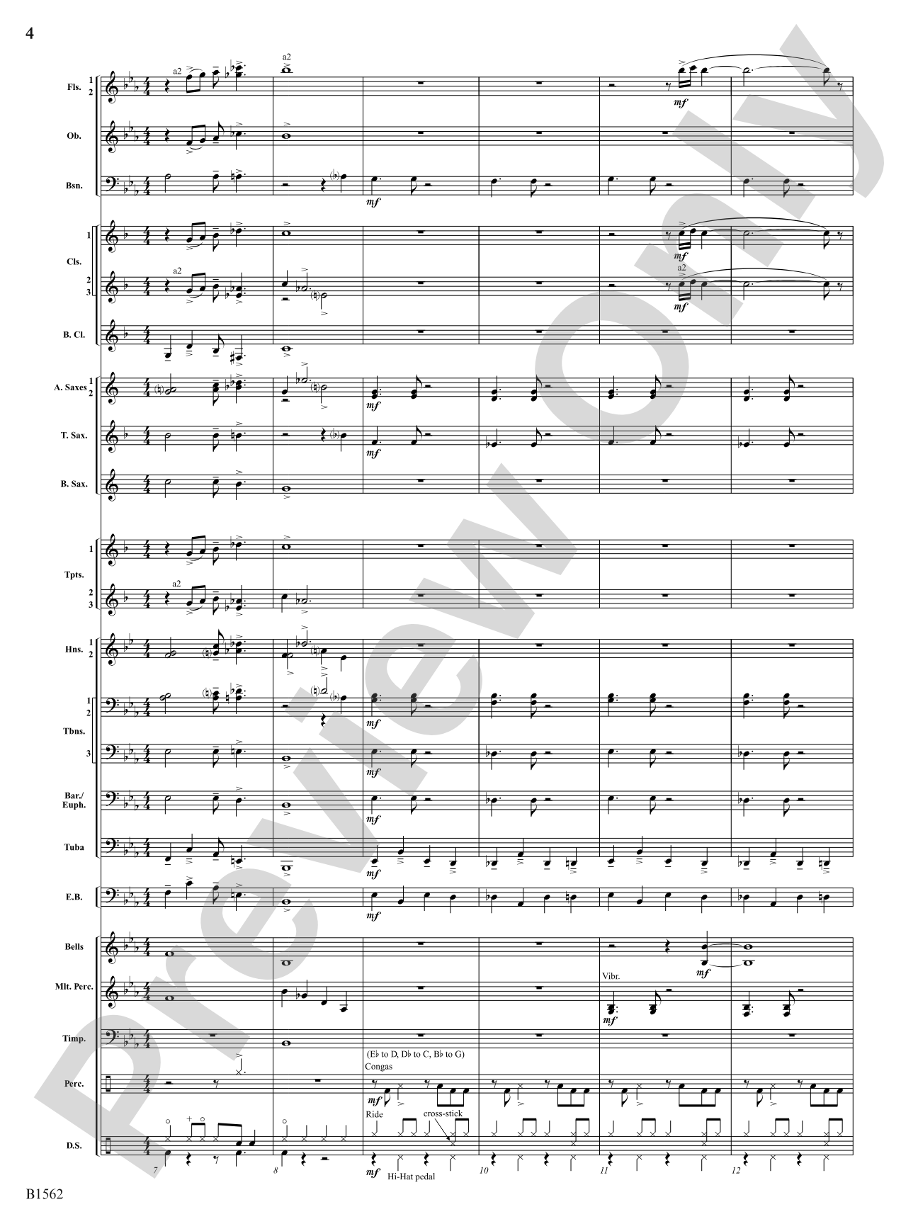 Hark! The Herald Angels Swing: Concert Band Conductor Score & Parts