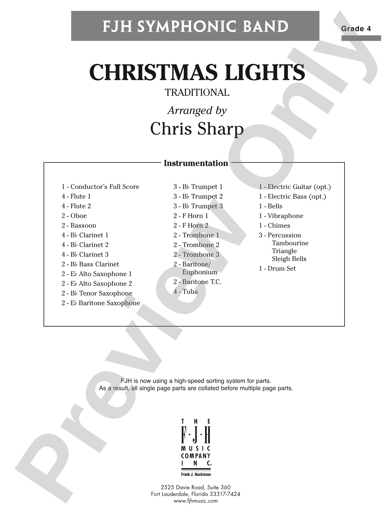Christmas Lights: Concert Band Conductor Score & Parts