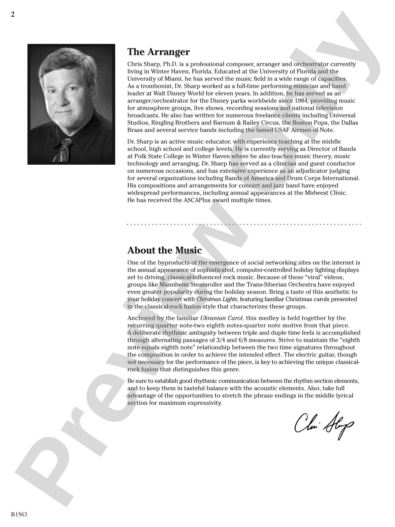 Christmas Lights: Concert Band Conductor Score & Parts