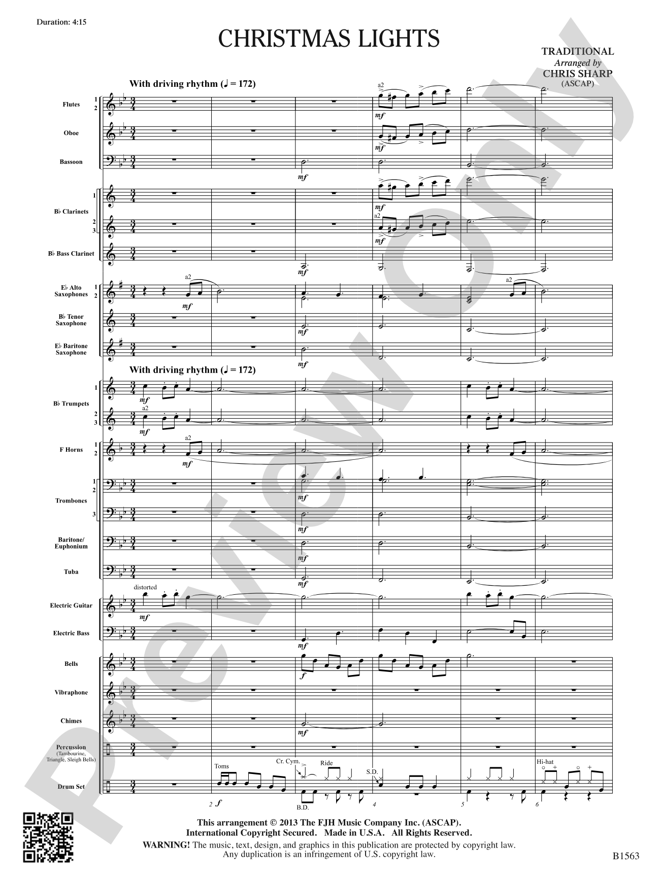 Christmas Lights: Concert Band Conductor Score & Parts