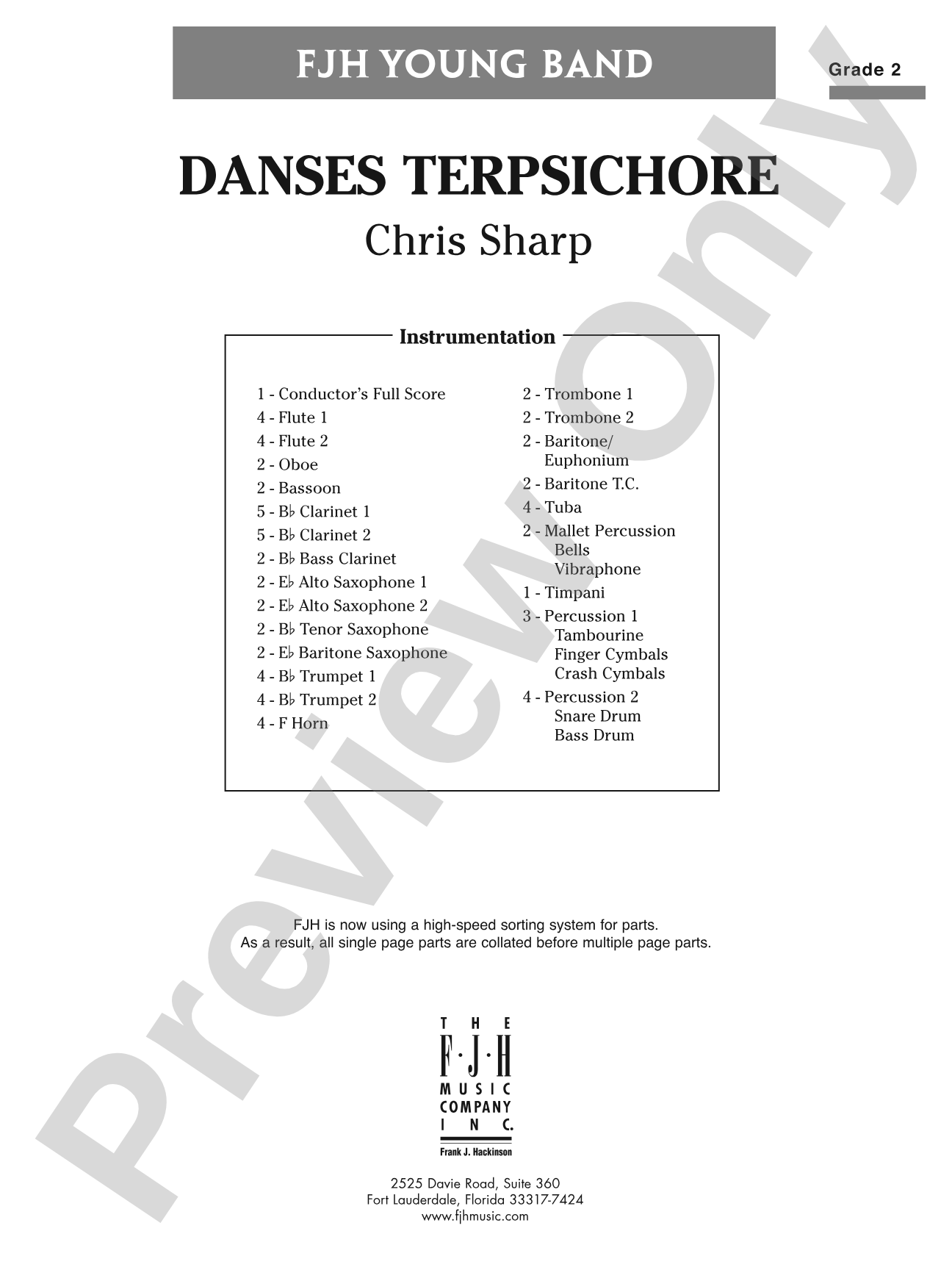 Danses Terpsichore: Concert Band Conductor Score & Parts